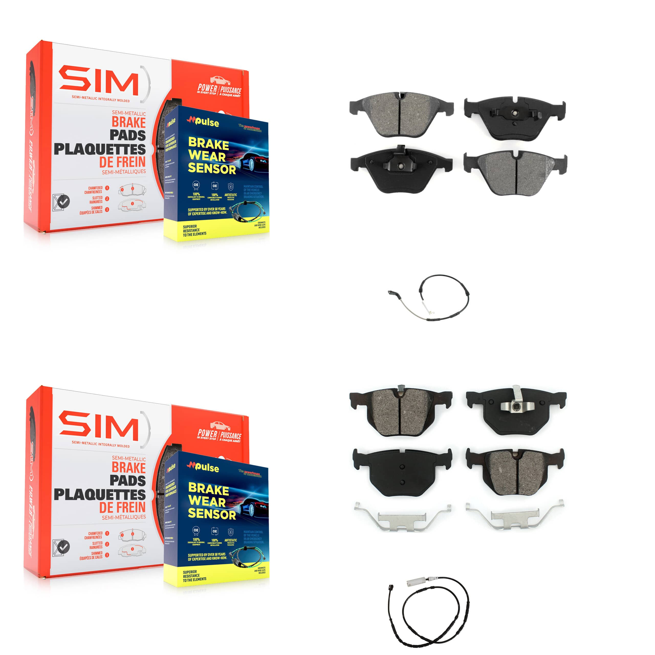 SIM - KSW-100867 - Front and Rear Disc Brake Pad Kits