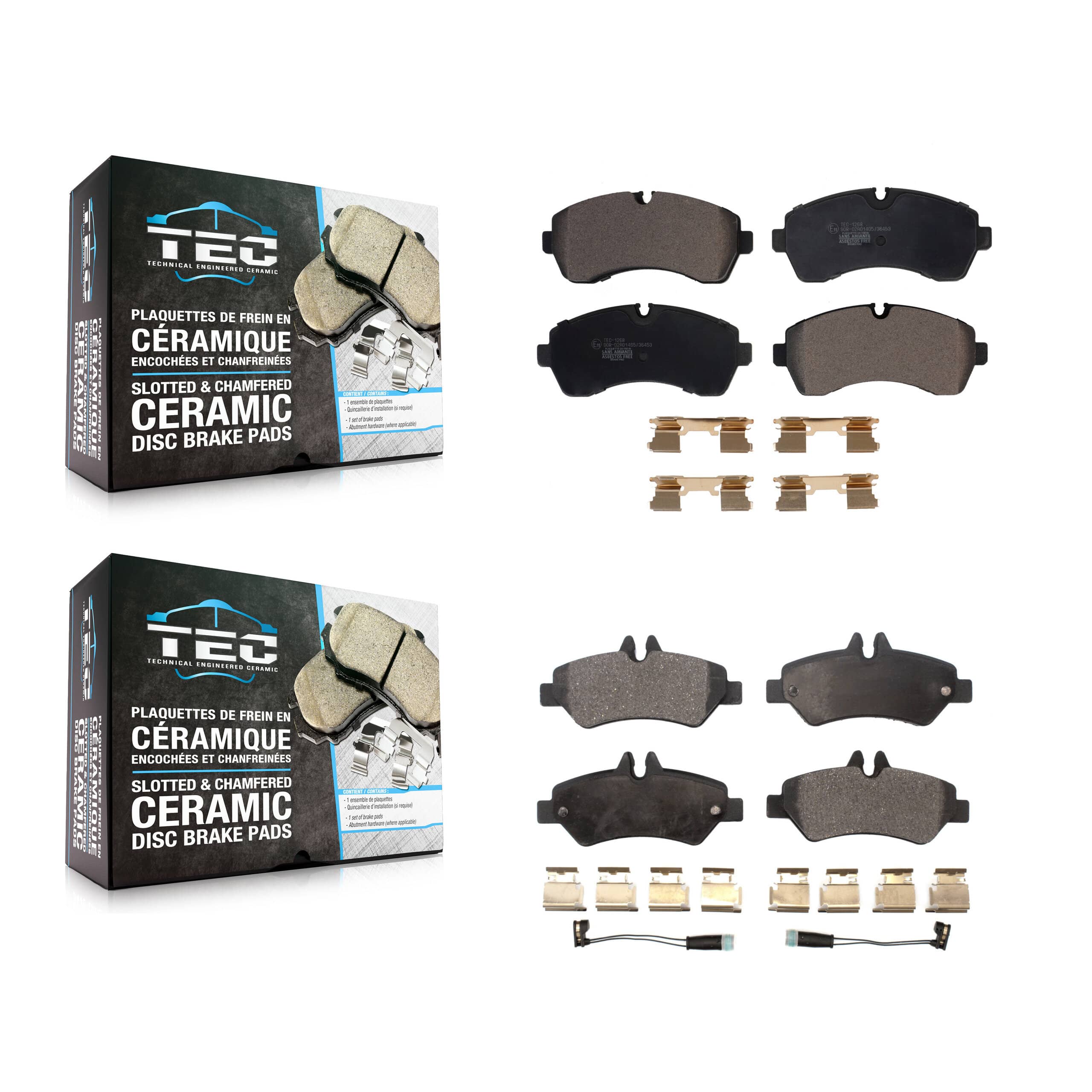 TEC - KTC-100629 - Front and Rear Disc Brake Pad Kits