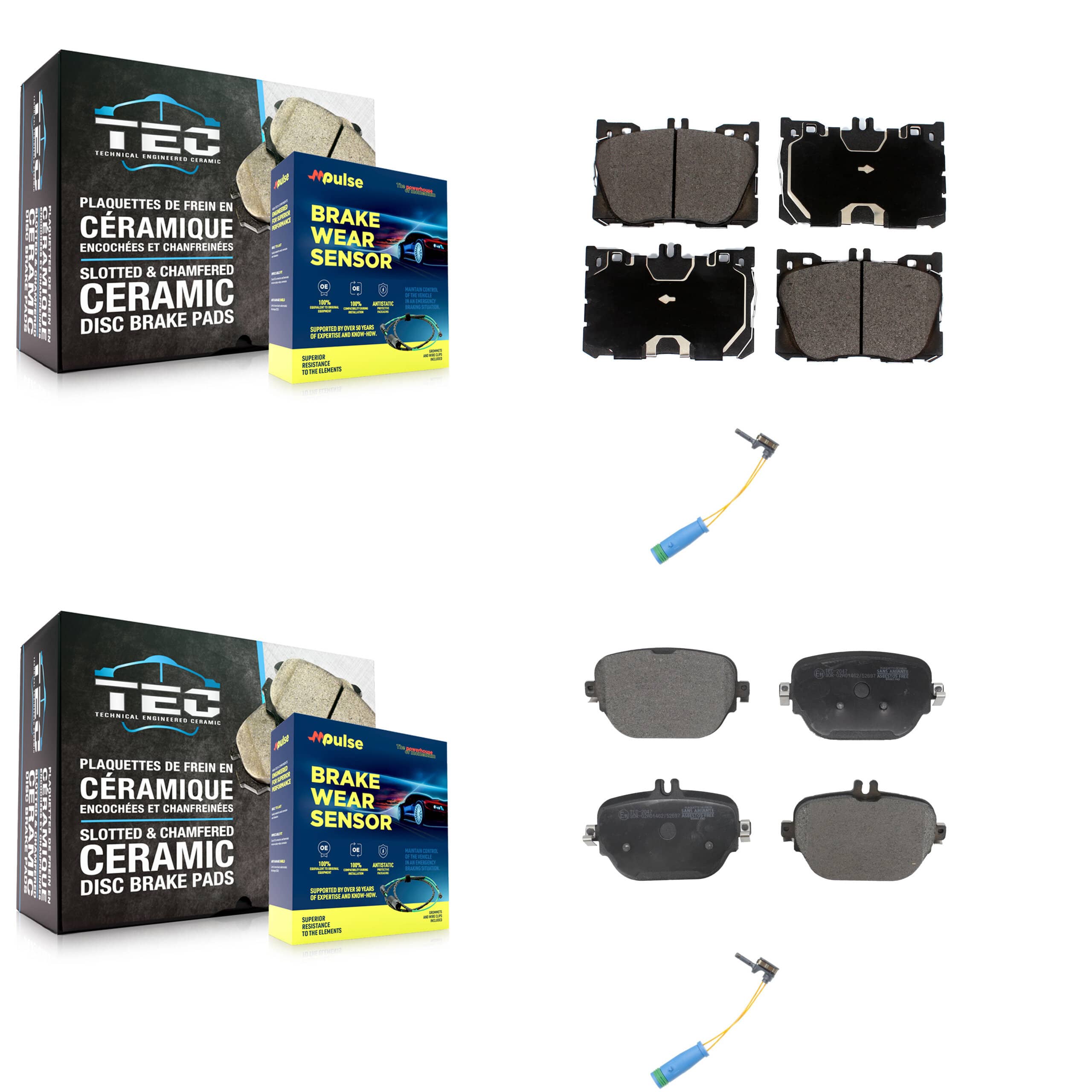 TEC - KTW-100254 - Front and Rear Disc Brake Pad Kits