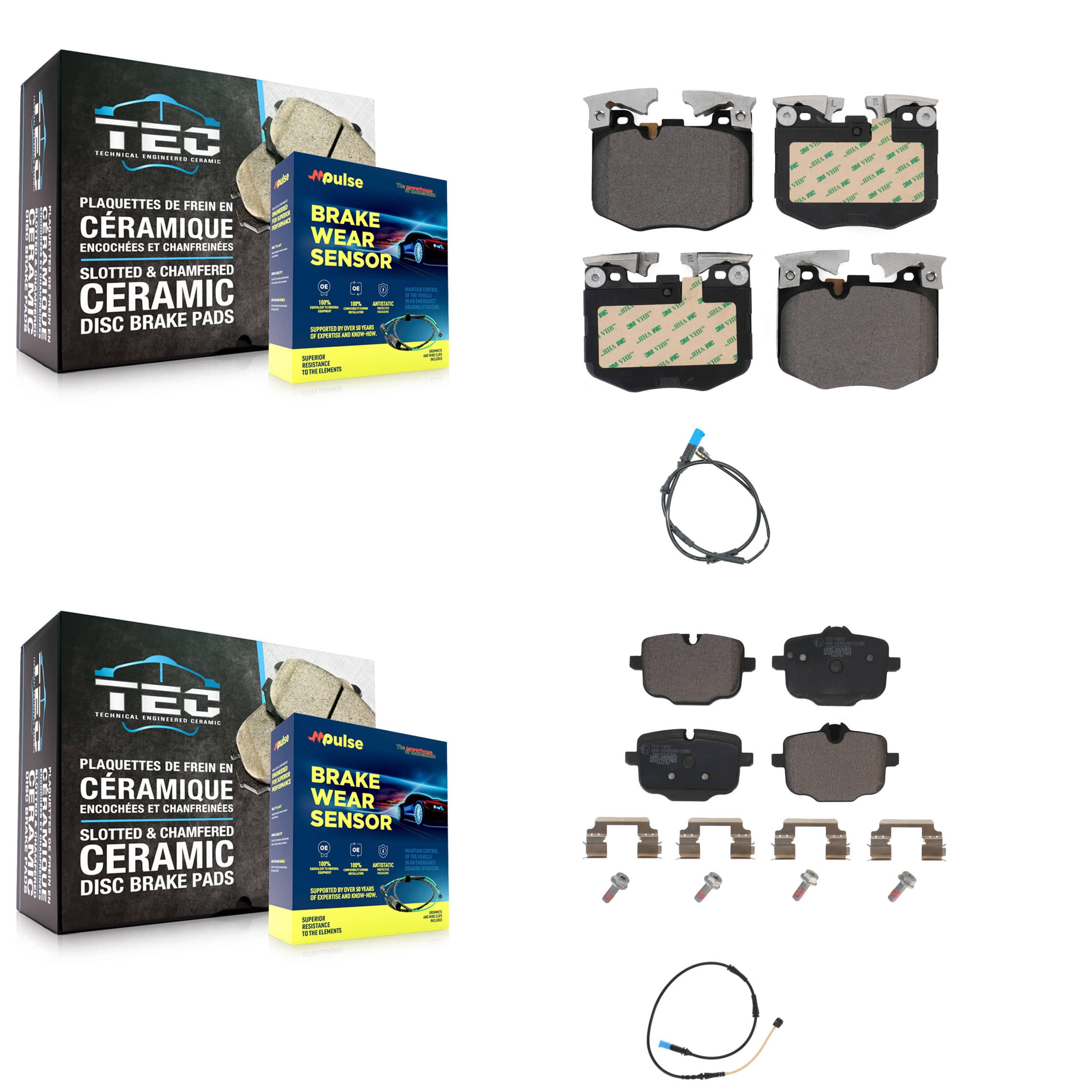 TEC - KTW-100273 - Front and Rear Disc Brake Pad Kits