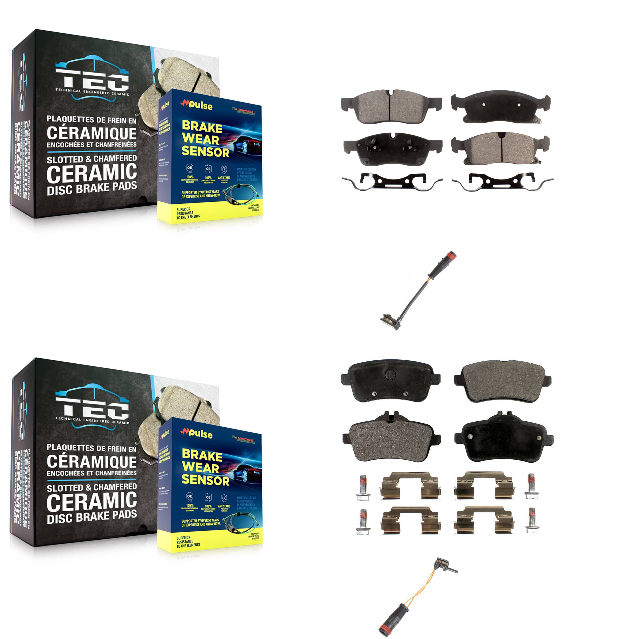 TEC - KTW-100400 - Front and Rear Disc Brake Pad Kits