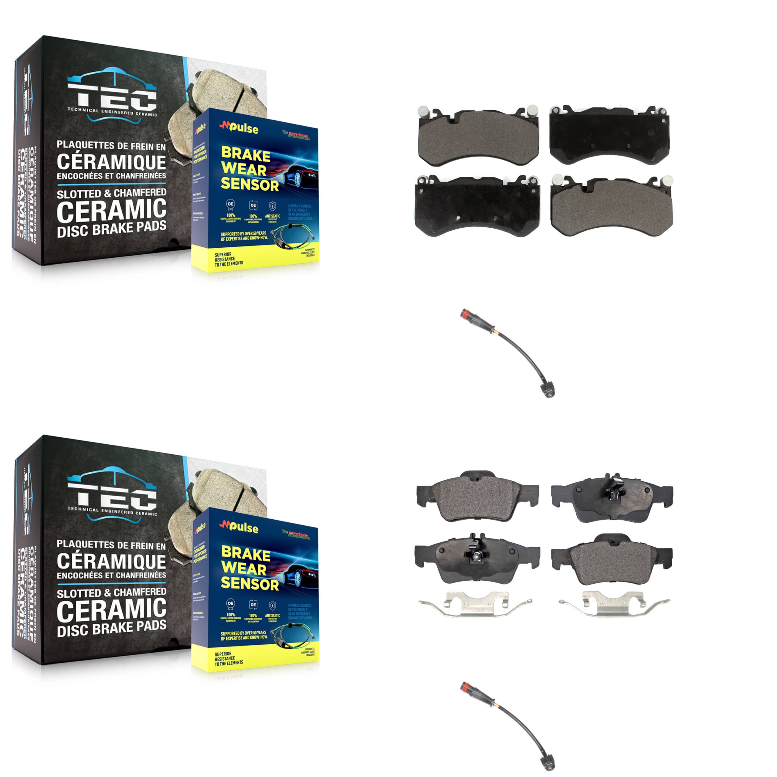 TEC - KTW-100440 - Front and Rear Disc Brake Pad Kits