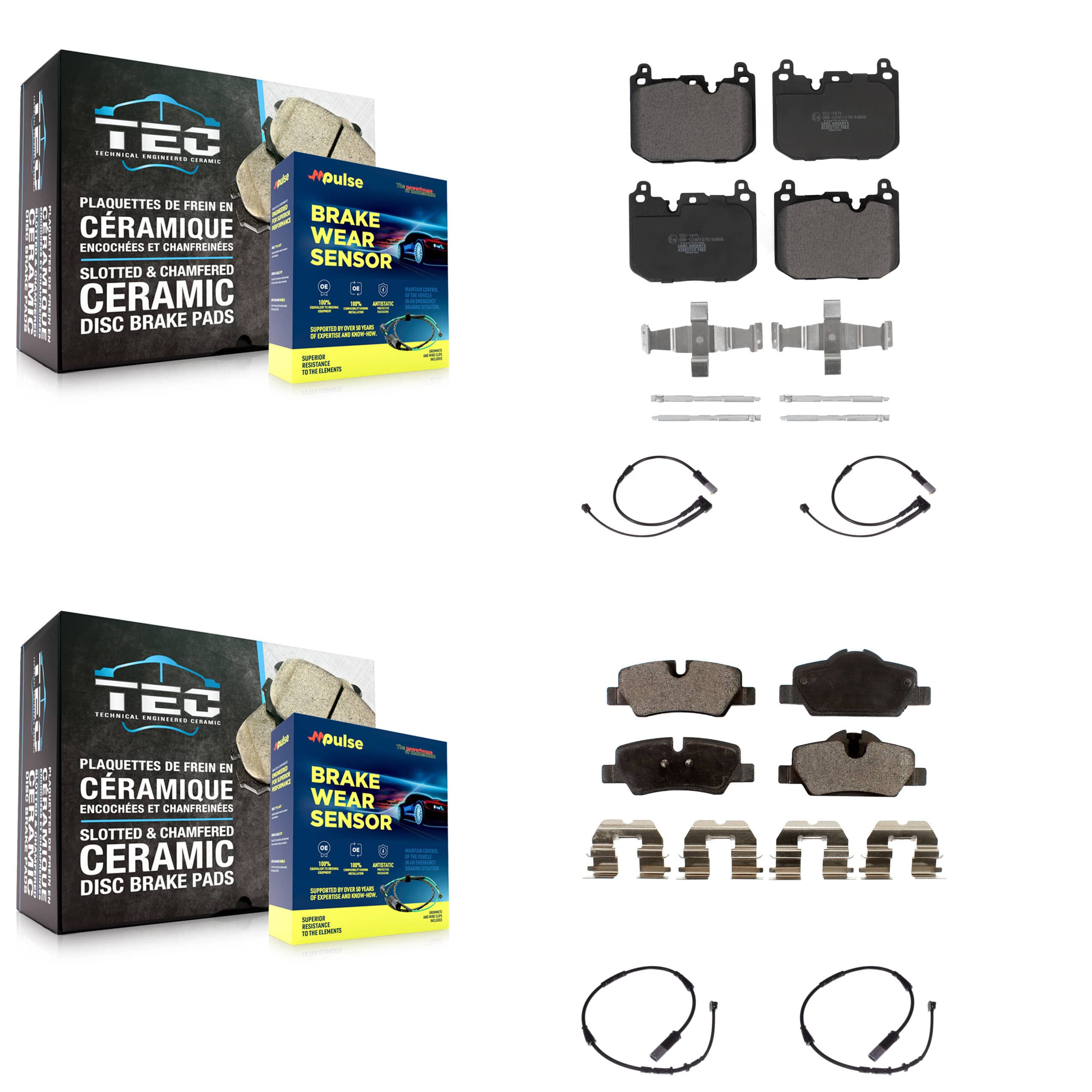 TEC - KTW-100481 - Front and Rear Disc Brake Pad Kits
