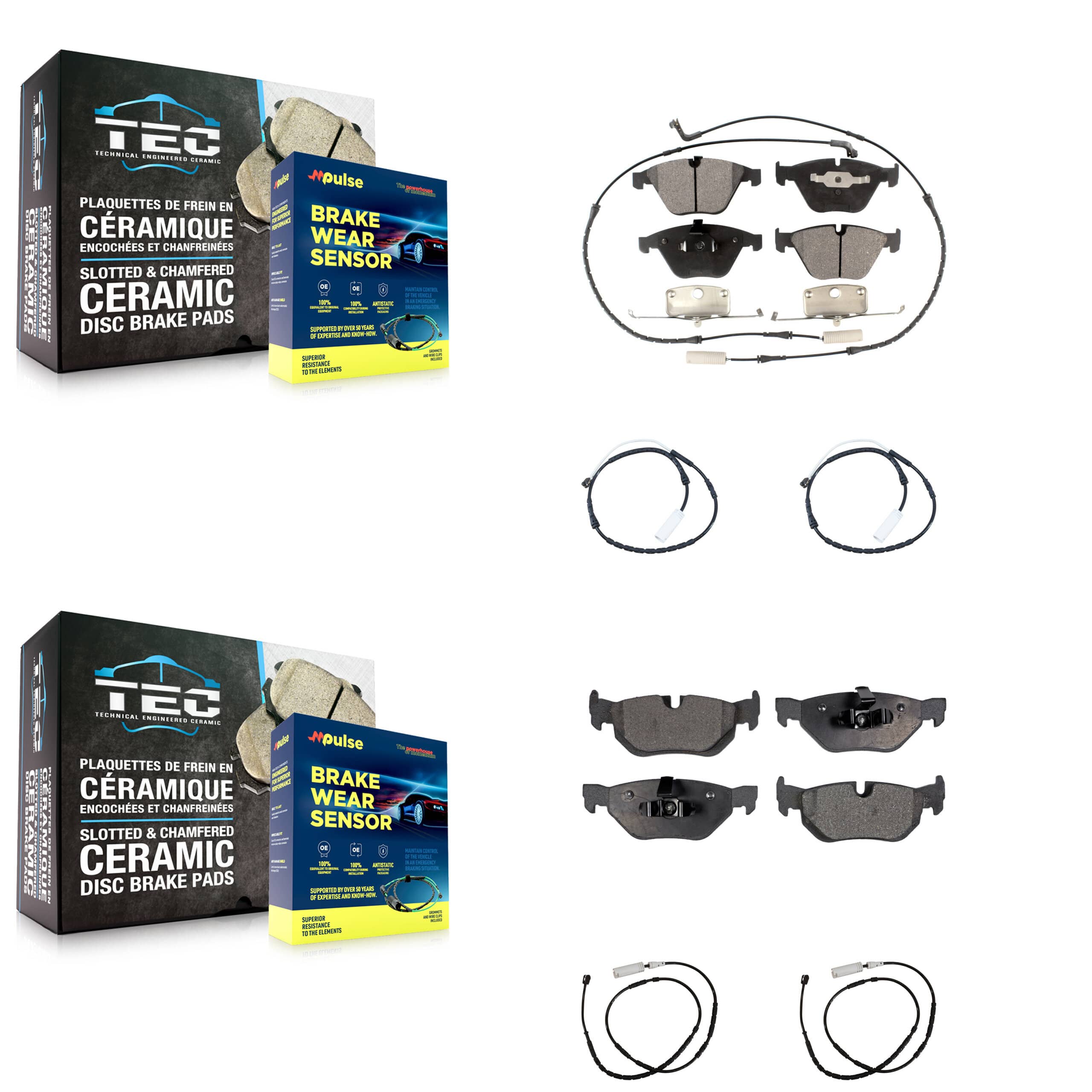 TEC - KTW-100513 - Front and Rear Disc Brake Pad Kits