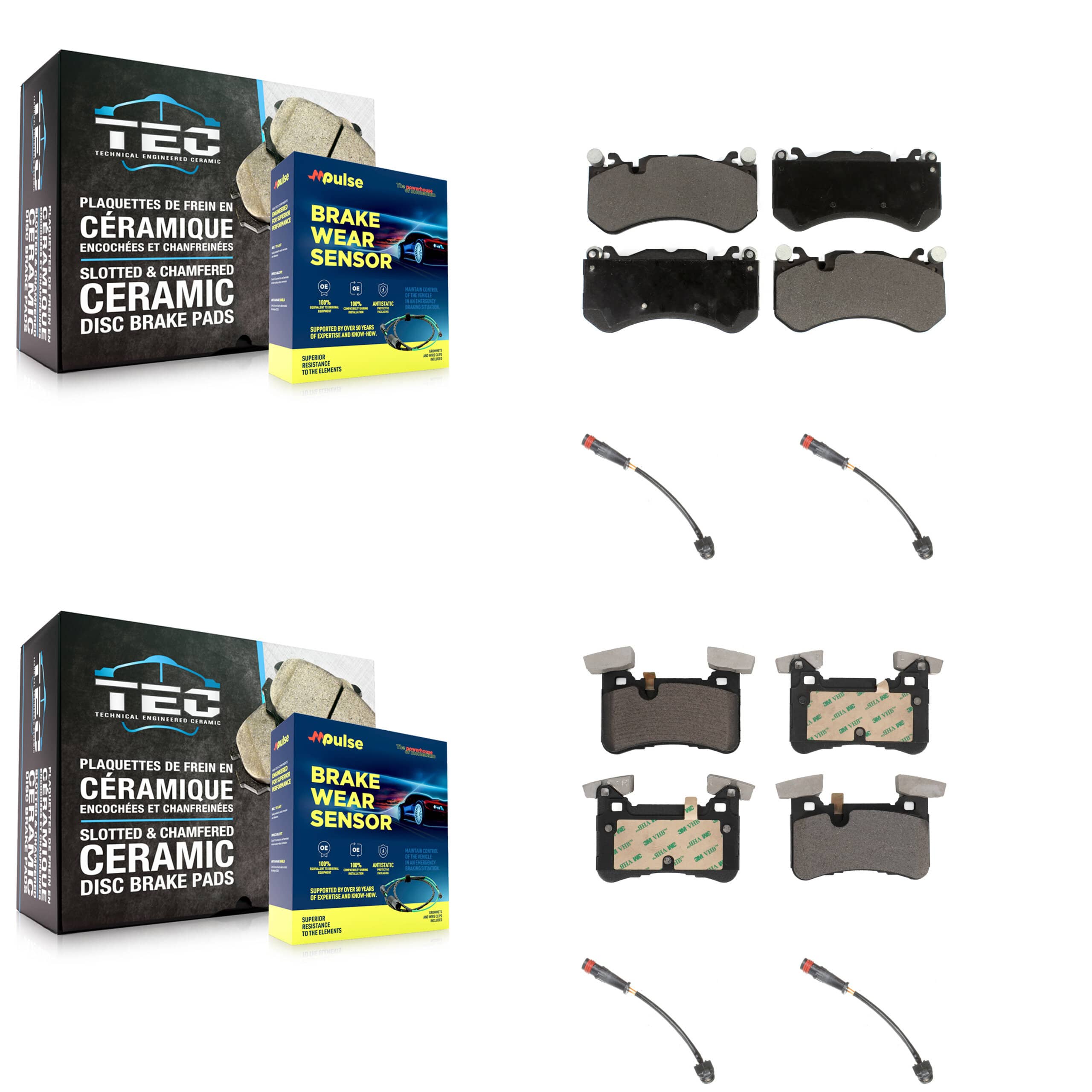 TEC - KTW-100553 - Front and Rear Disc Brake Pad Kits