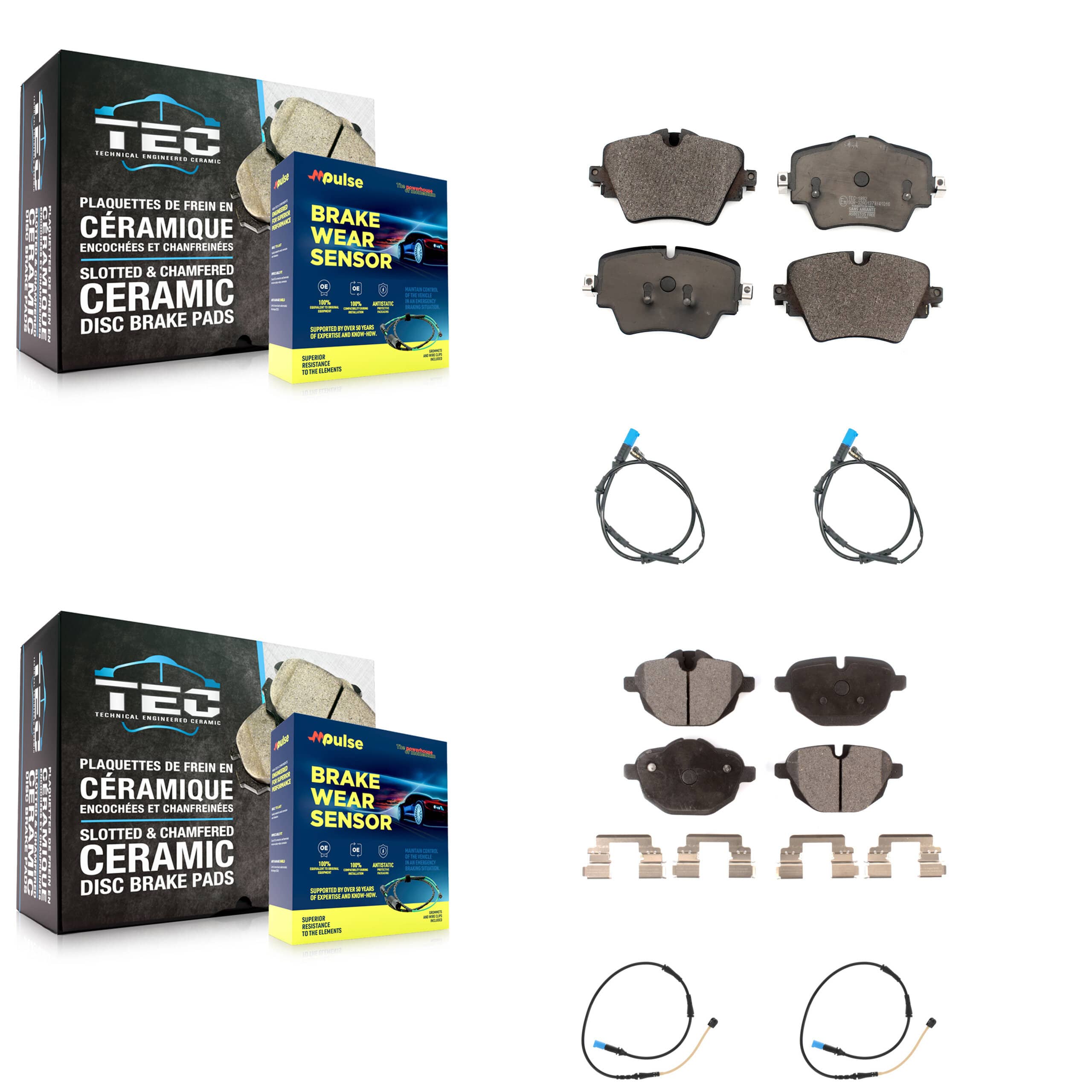 TEC - KTW-100632 - Front and Rear Disc Brake Pad Kits