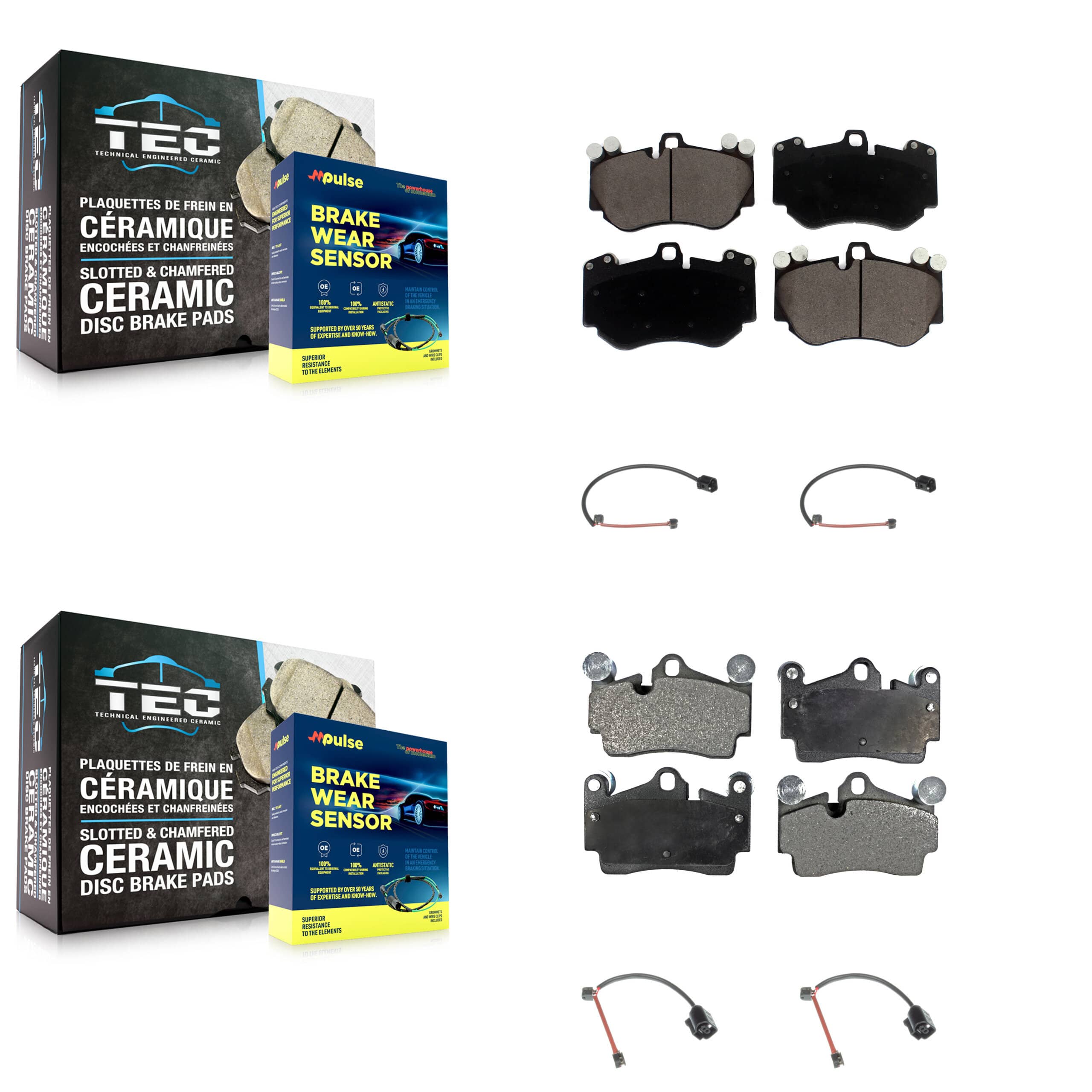 TEC - KTW-101520 - Front and Rear Disc Brake Pad Kits
