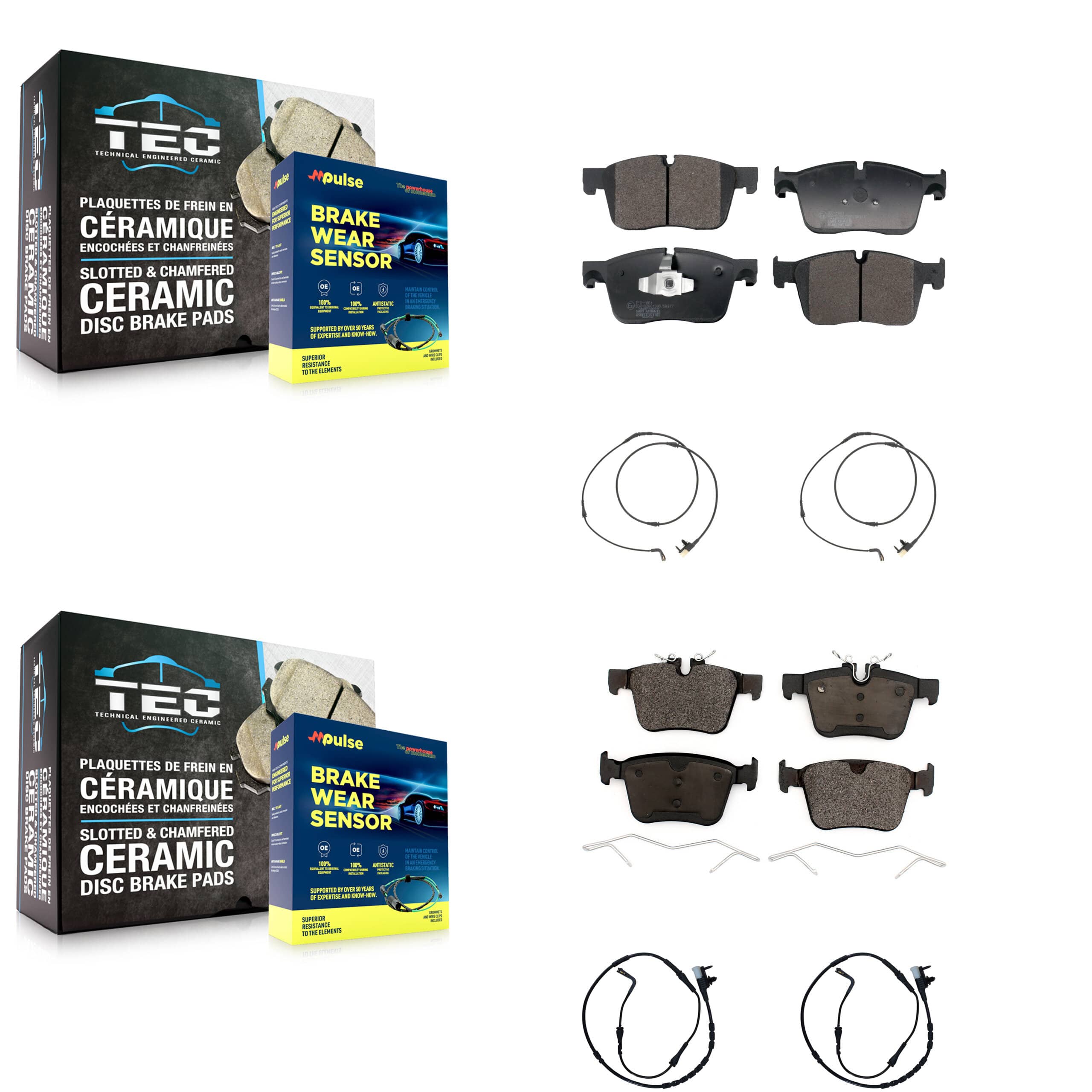 TEC - KTW-101523 - Front and Rear Disc Brake Pad Kits