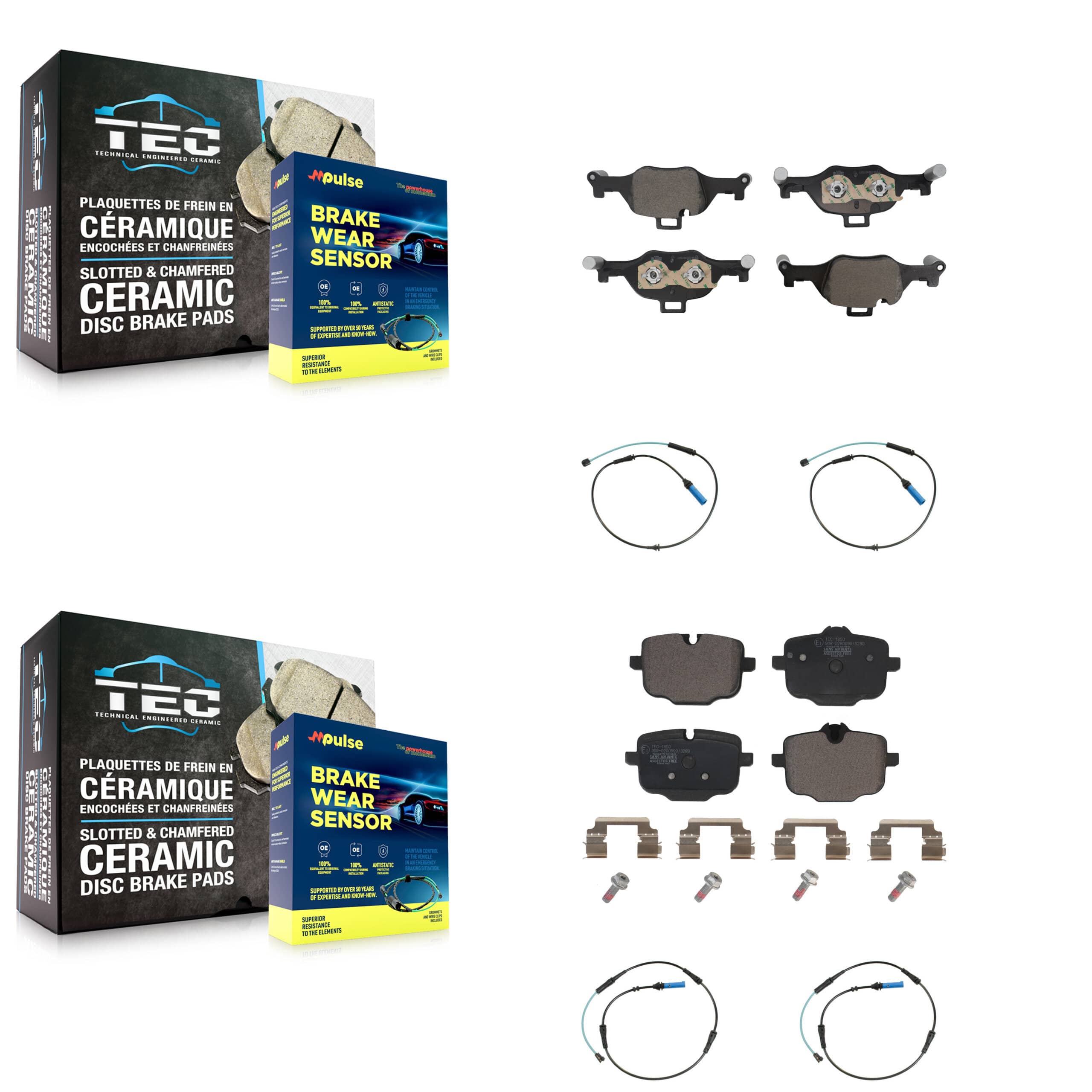 TEC - KTW-101601 - Front and Rear Disc Brake Pad Kits