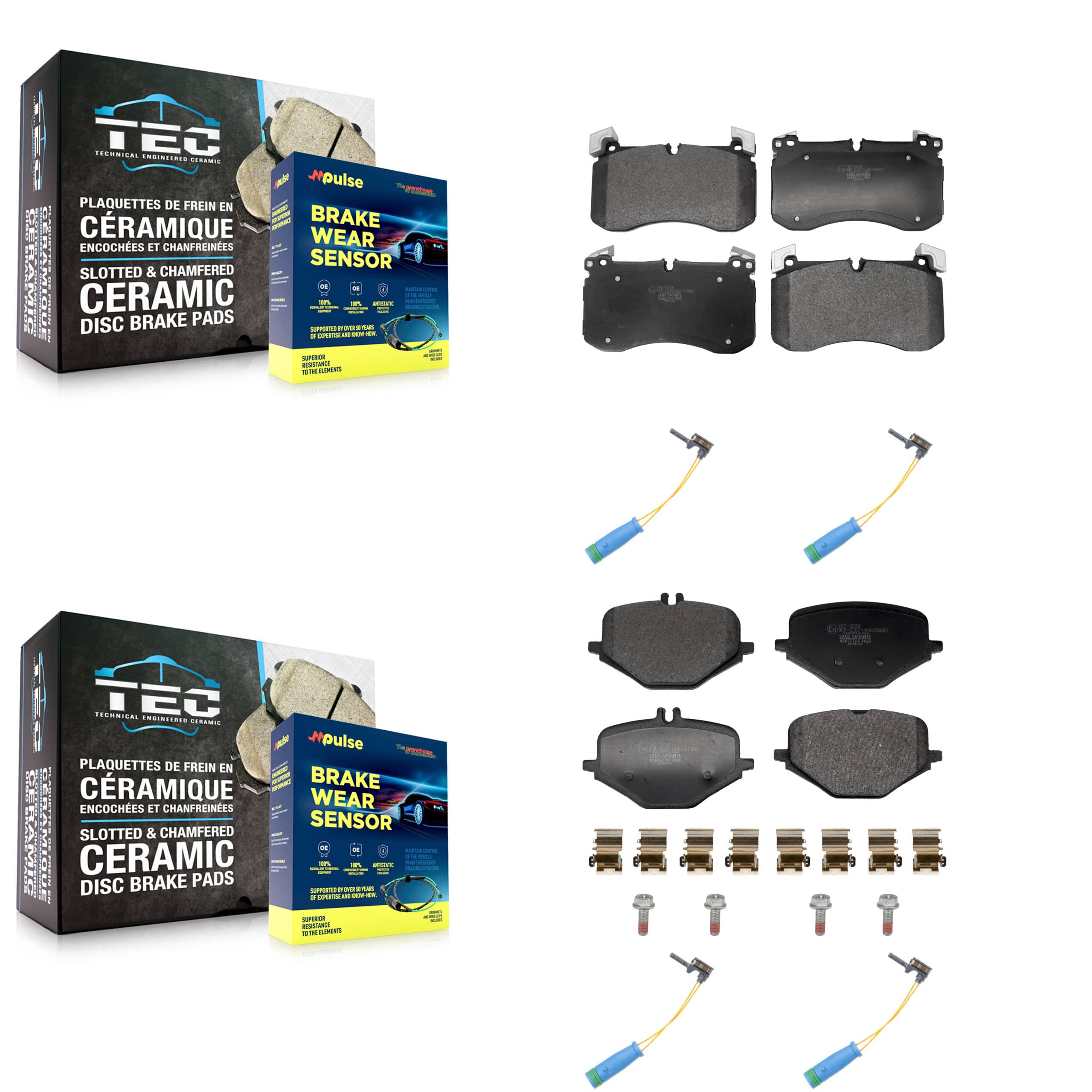 TEC - KTW-101640 - Front and Rear Disc Brake Pad Kits