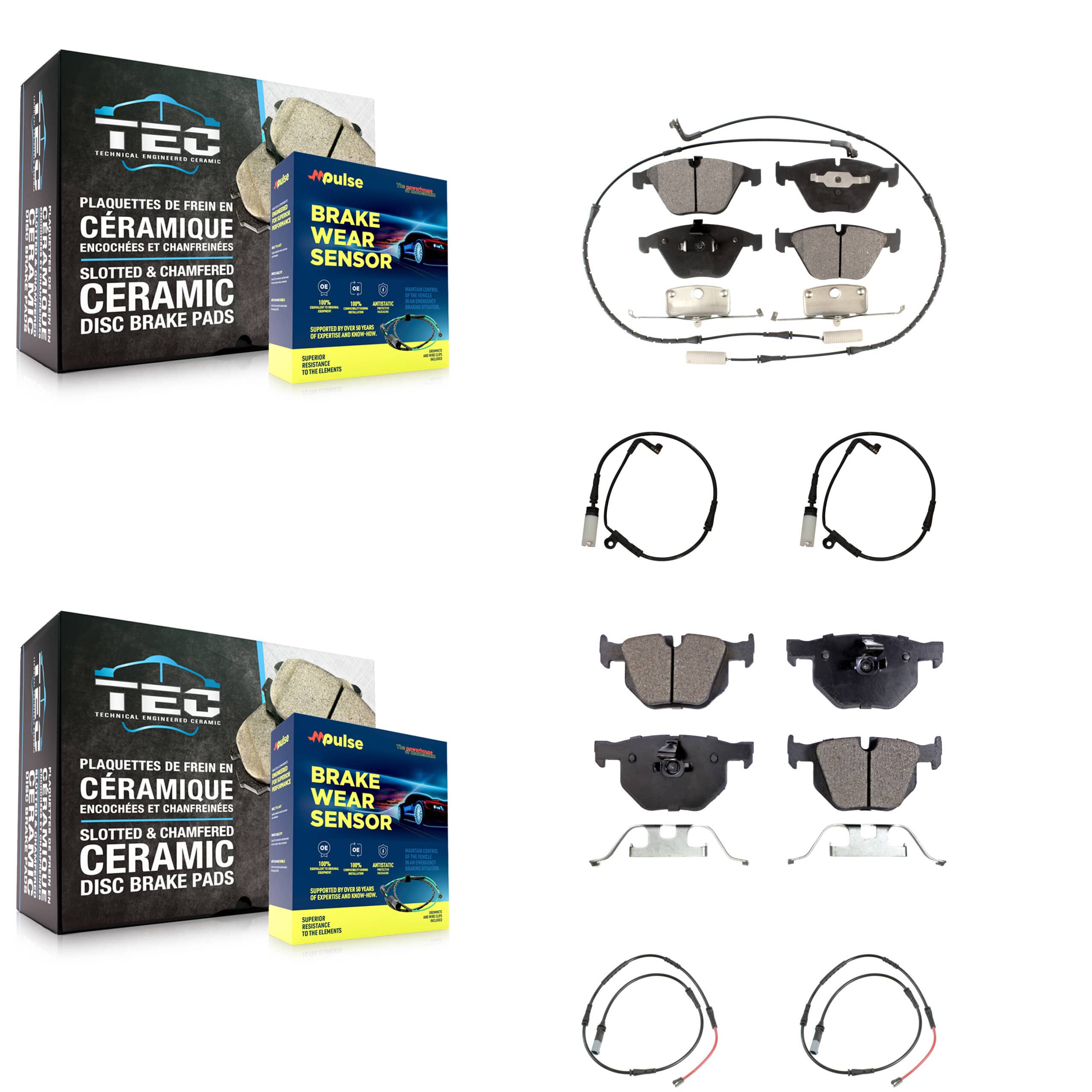 TEC - KTW-101782 - Front and Rear Disc Brake Pad Kits