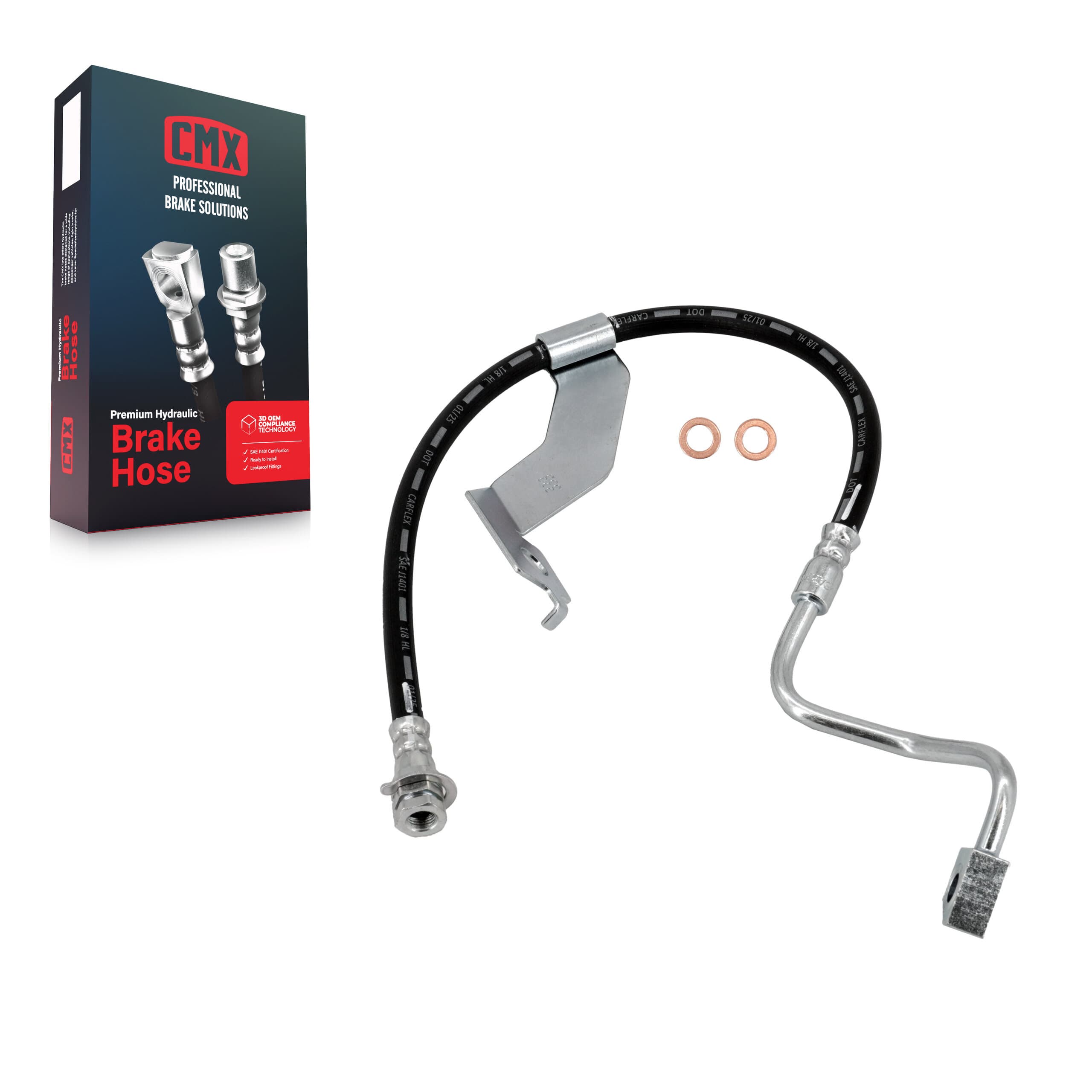 CMX - 12-H621004 - Front Left Brake Hydraulic Hose image 1