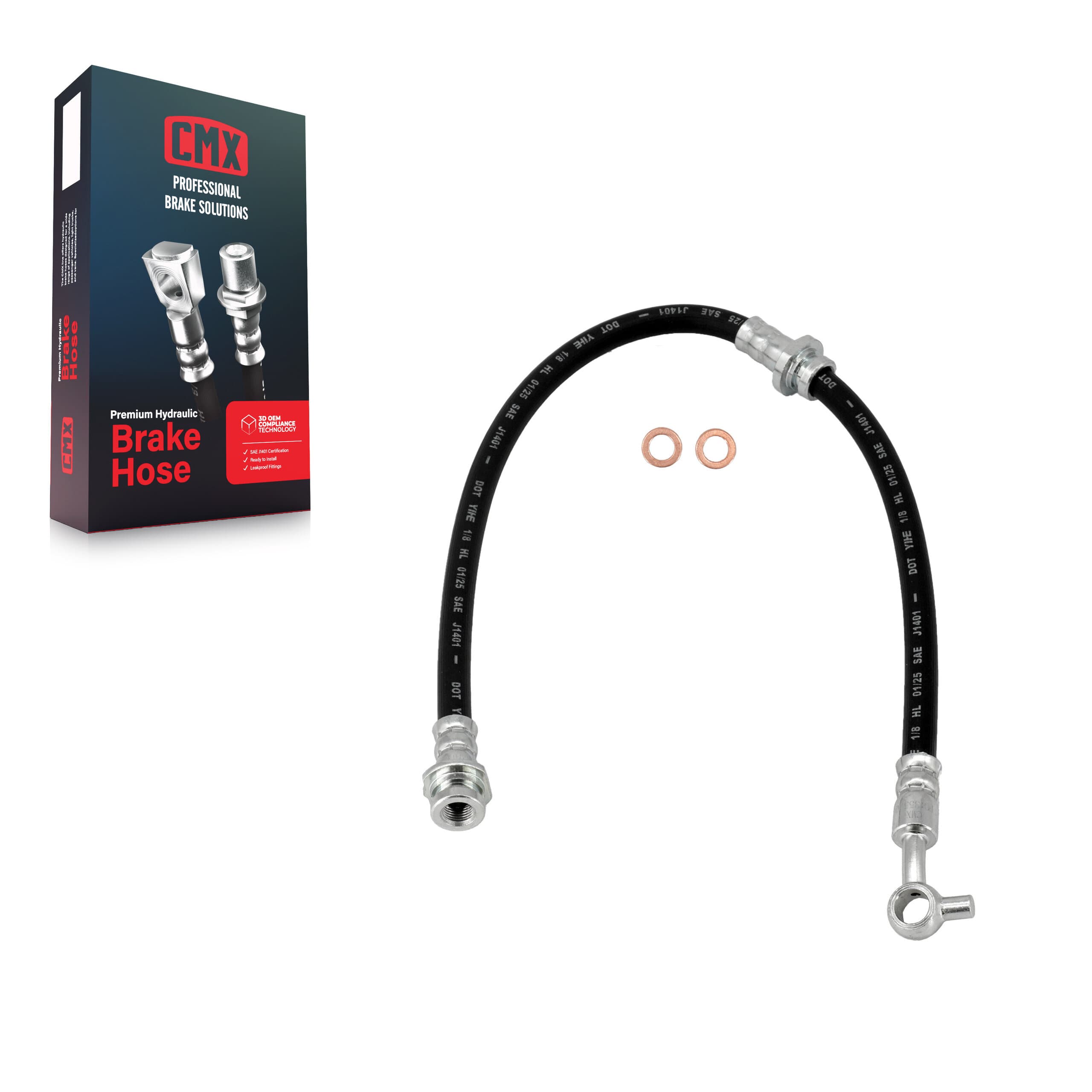 CMX - 12-H621098 - Front Left Brake Hydraulic Hose image 1