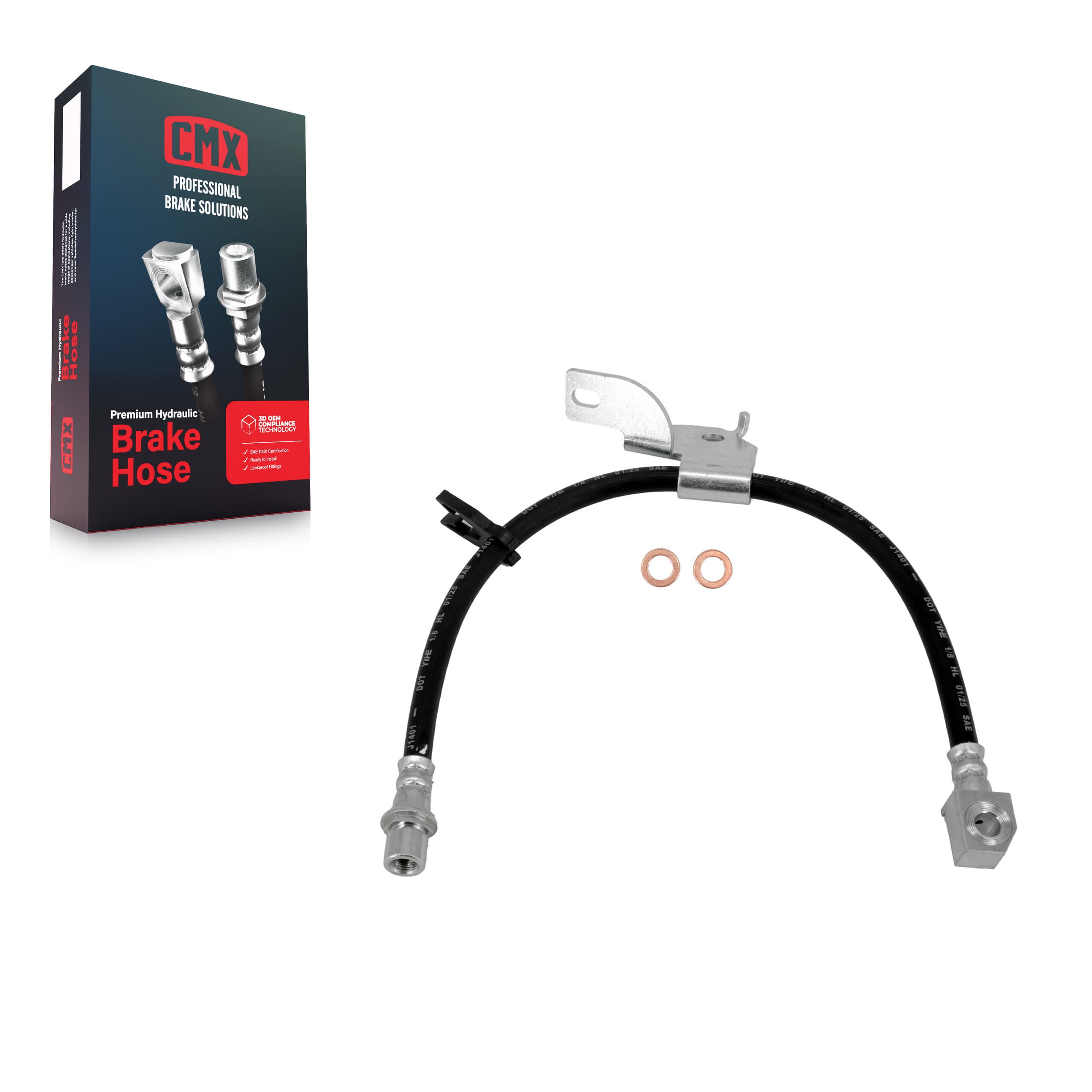 CMX - 12-H621458 - Front Left Brake Hydraulic Hose image 1