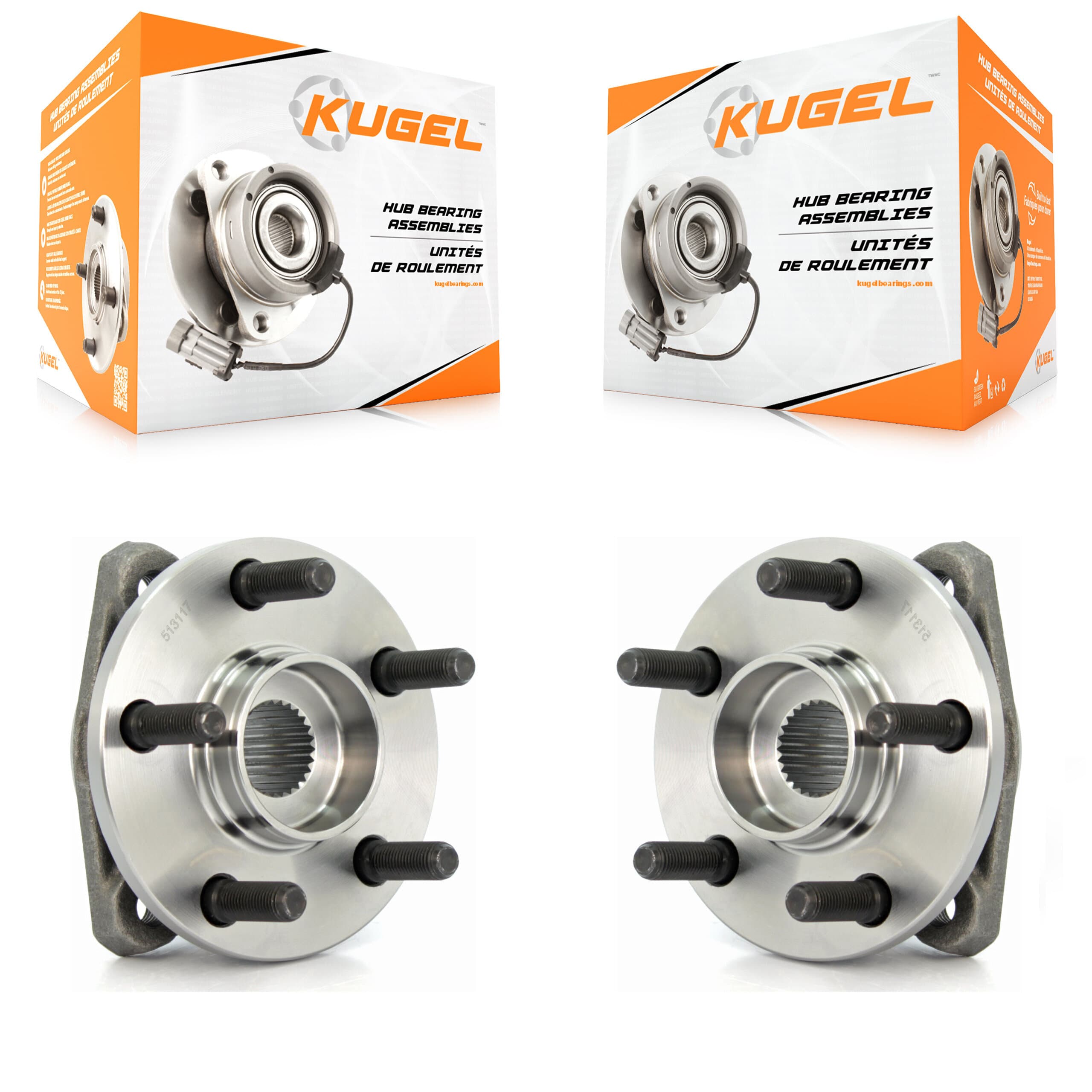 Kugel - K70-100253 - Front Wheel Bearing and Hub Assembly Kits image 1