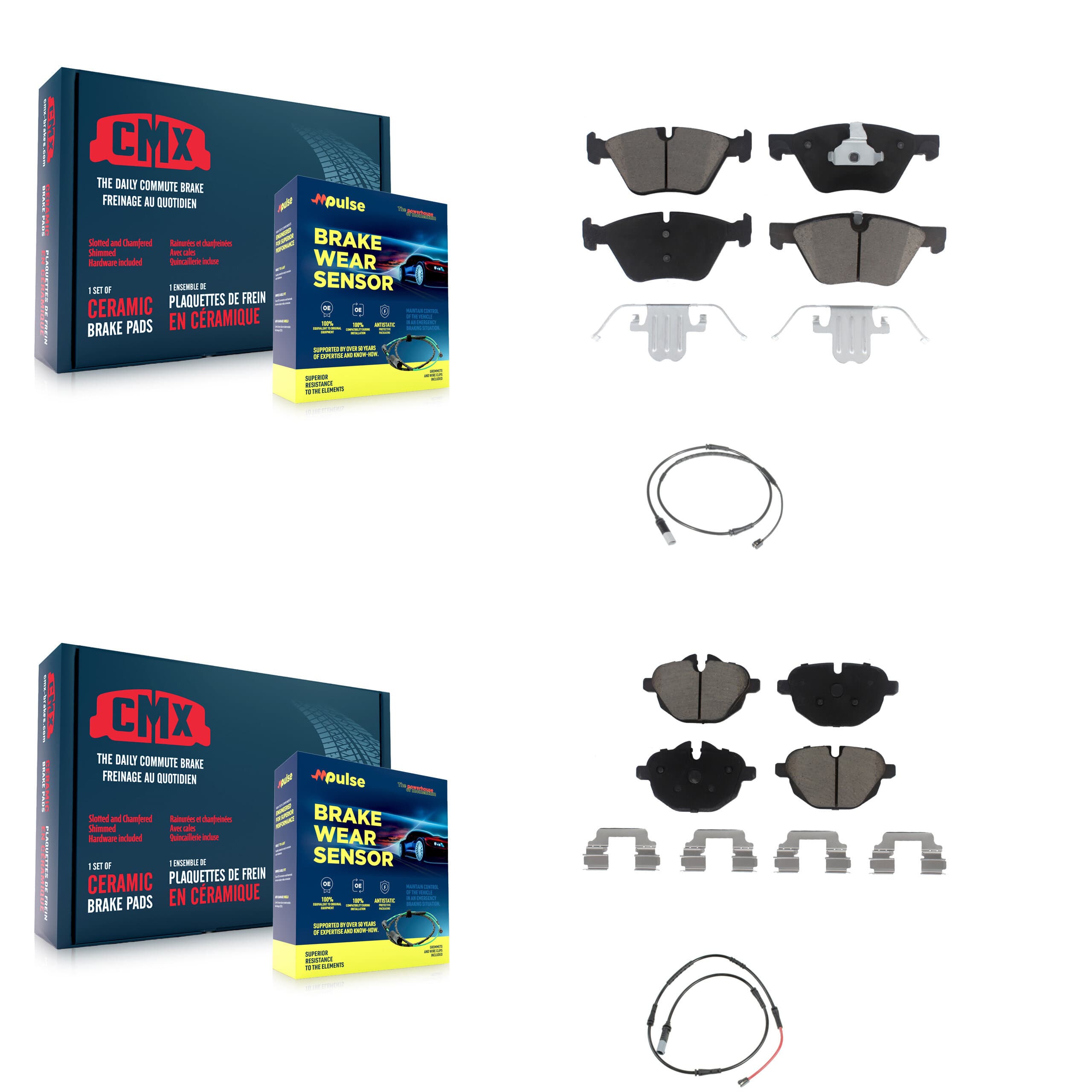 CMX - KCW-101305 - Front and Rear Disc Brake Pad Kits image 1