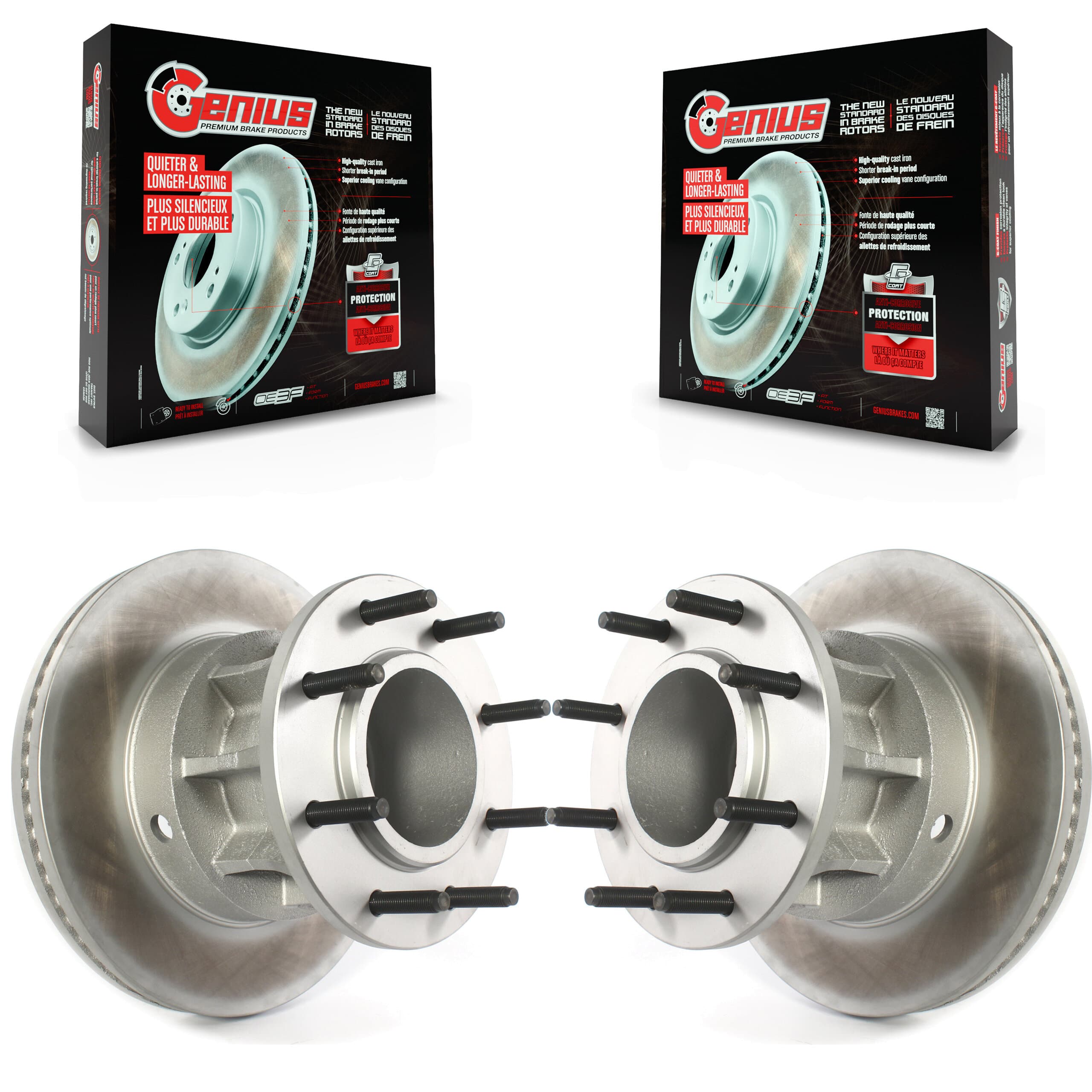Genius - KG-101224 - Front Disc Brake Rotor and Hub Assembly Kits image 1