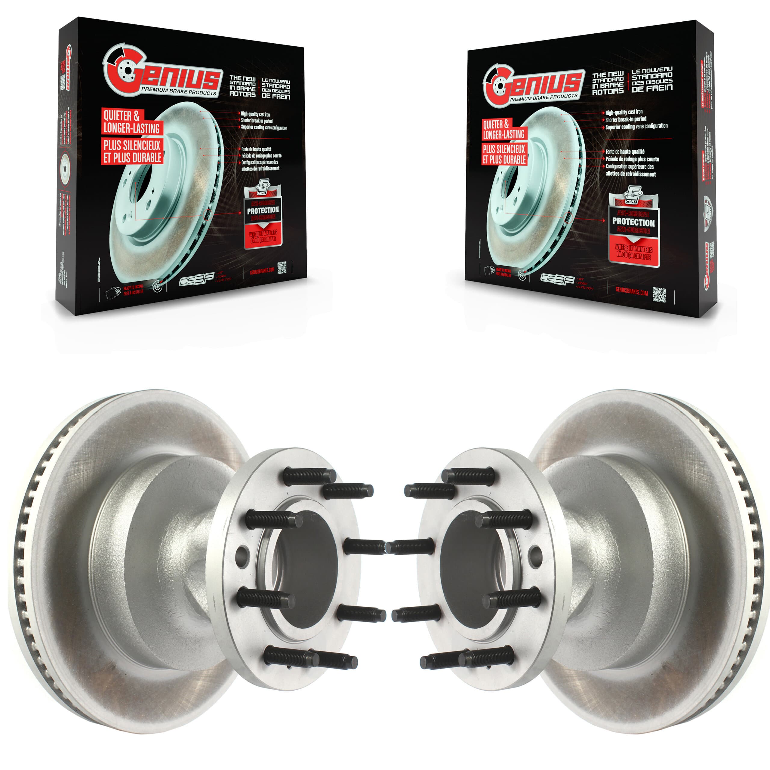 Genius - KG-101383 - Front Disc Brake Rotor and Hub Assembly Kits image 1