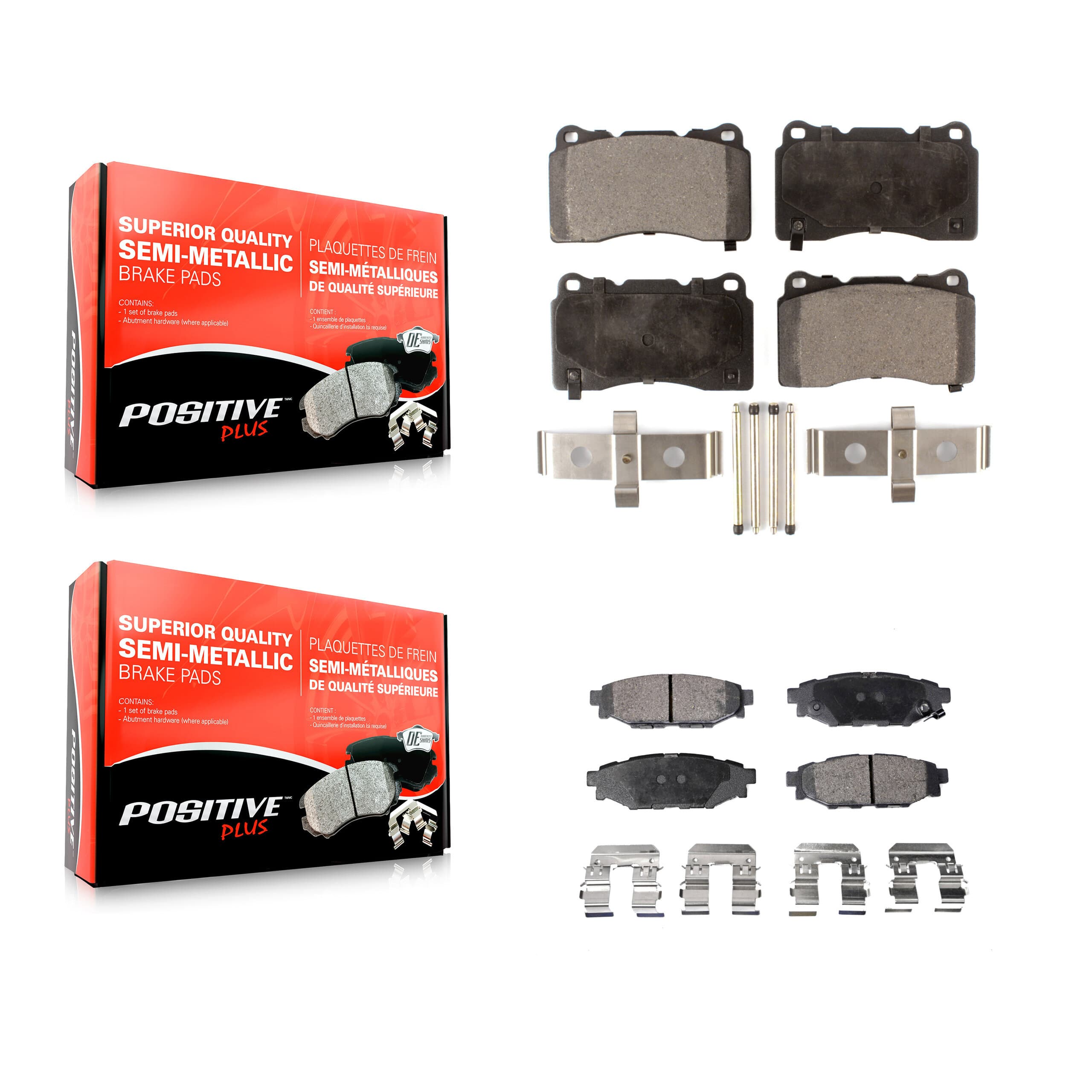 Positive Plus - KPF-100004 - Front and Rear Disc Brake Pad Kits image 1