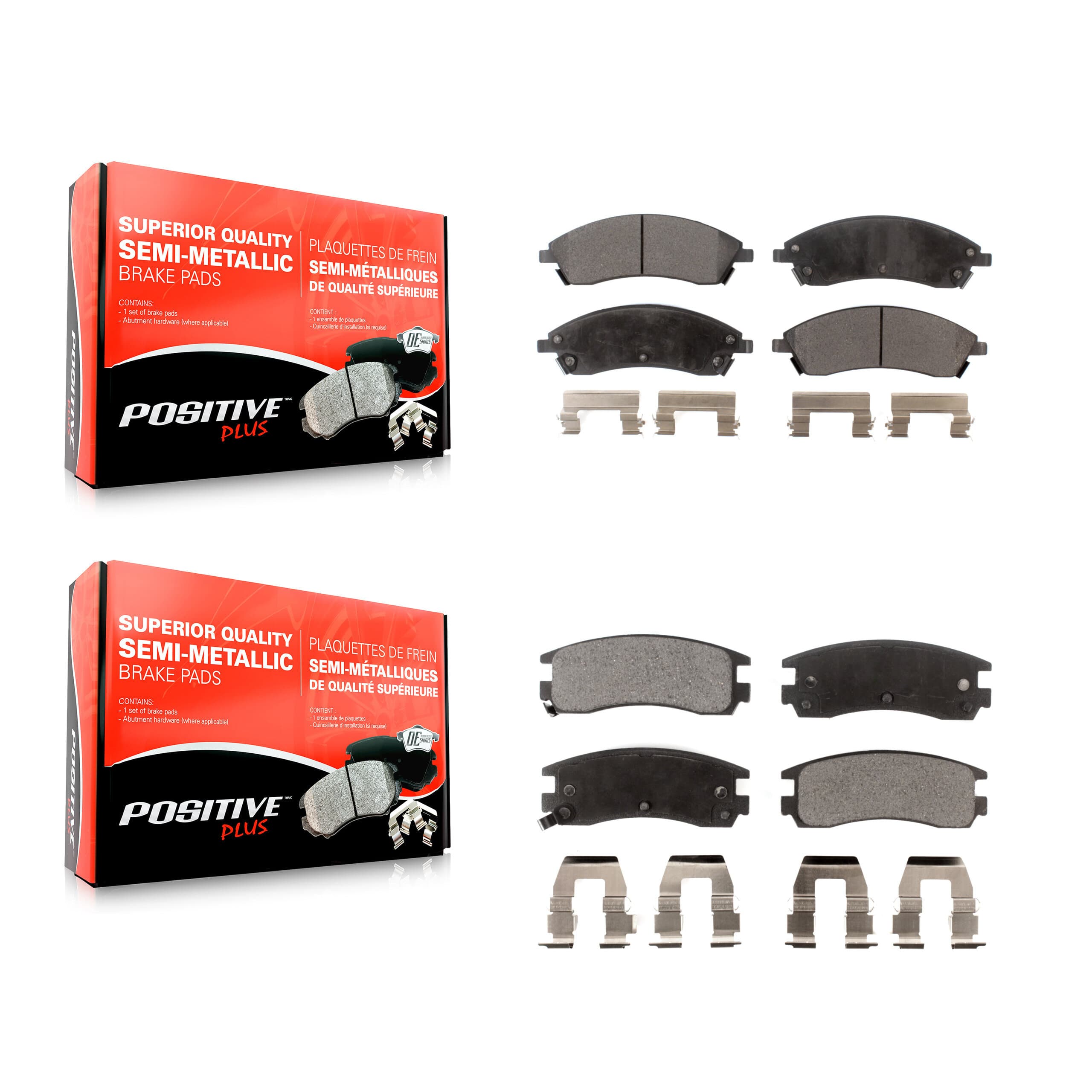 Positive Plus - KPF-100016 - Front and Rear Disc Brake Pad Kits image 1