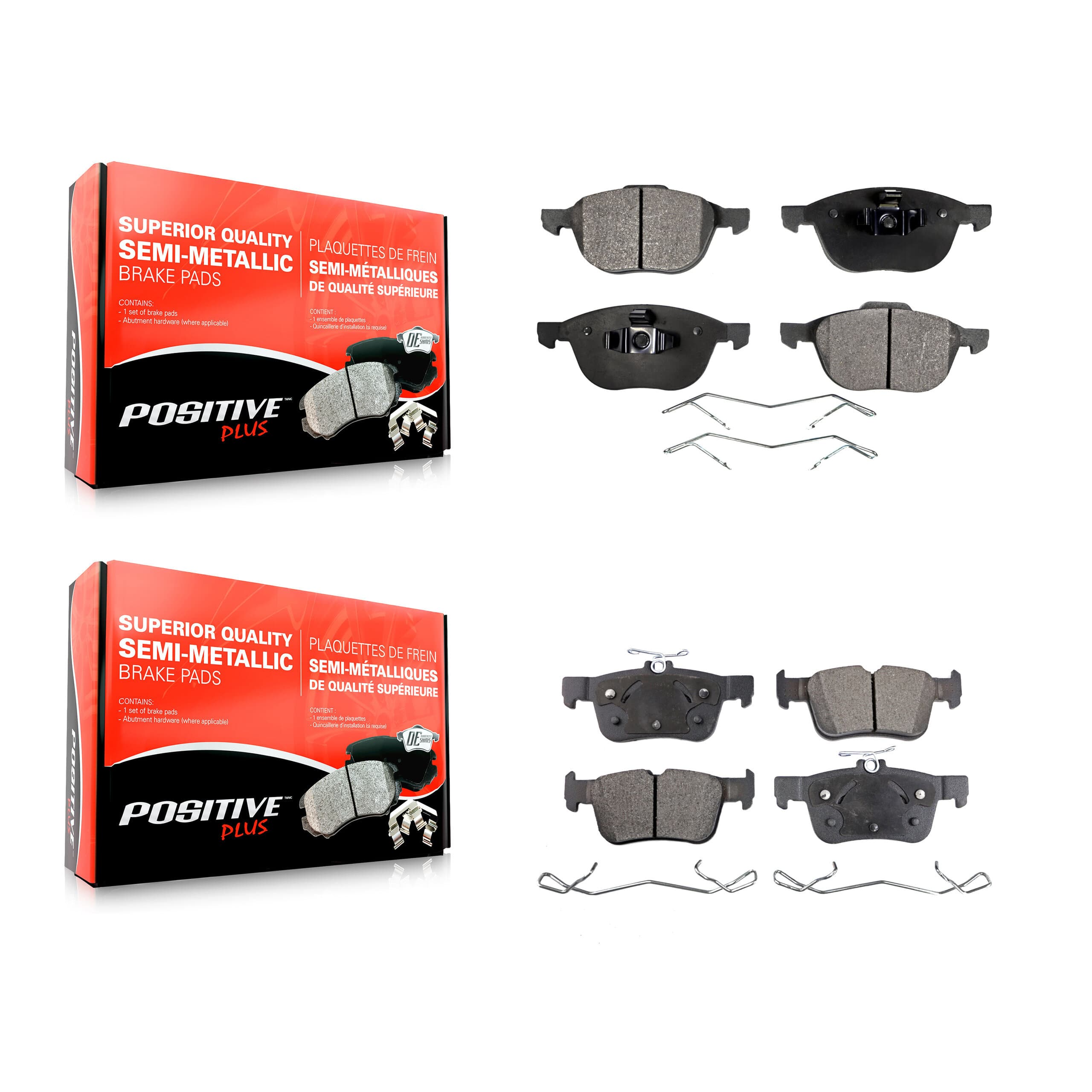 Positive Plus - KPF-100023 - Front and Rear Disc Brake Pad Kits image 1