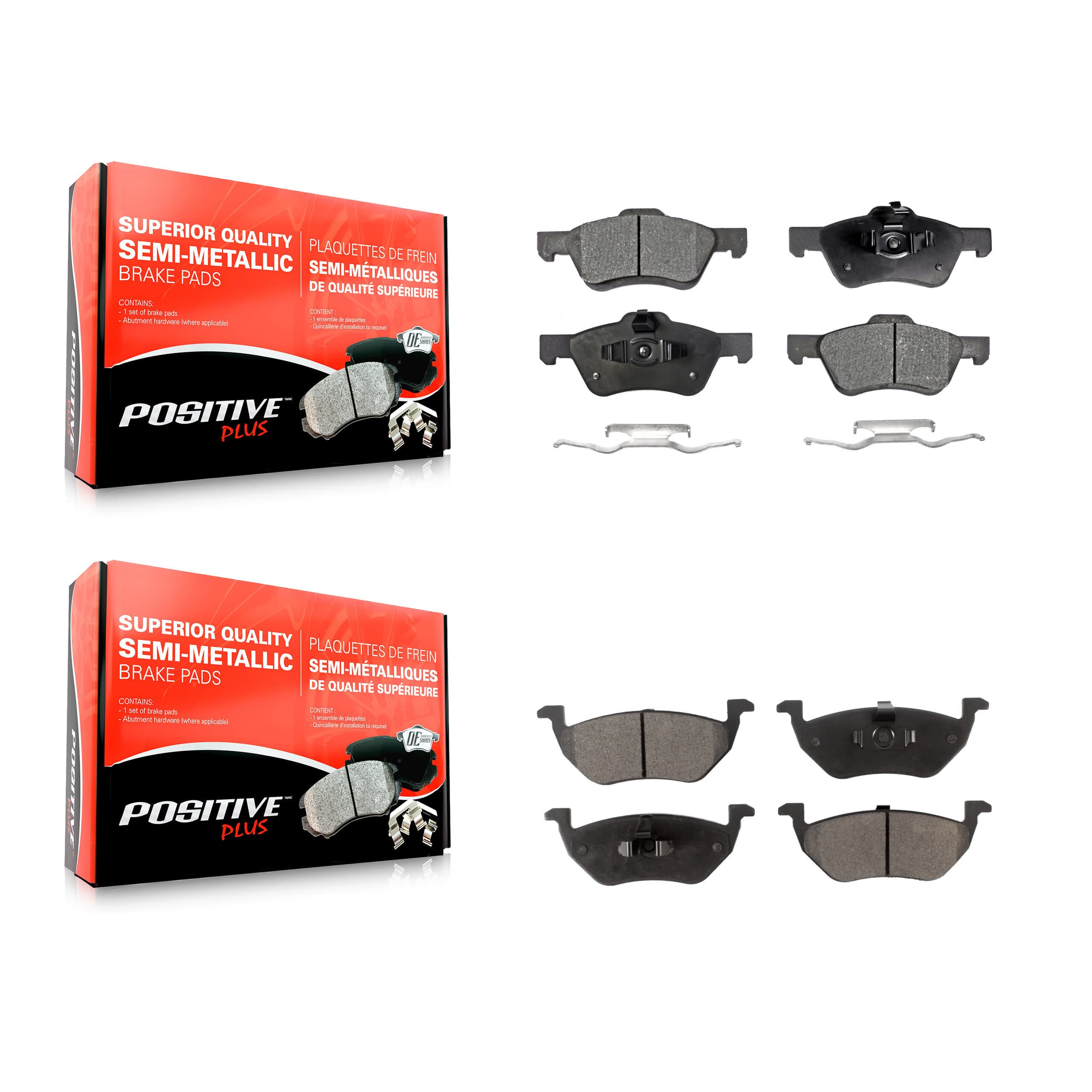 Positive Plus - KPF-100025 - Front and Rear Disc Brake Pad Kits image 1