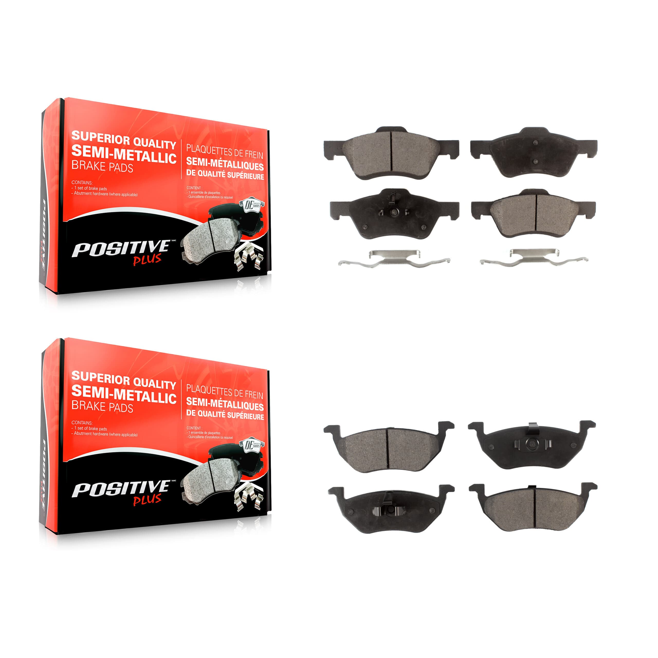 Positive Plus - KPF-100026 - Front and Rear Disc Brake Pad Kits image 1