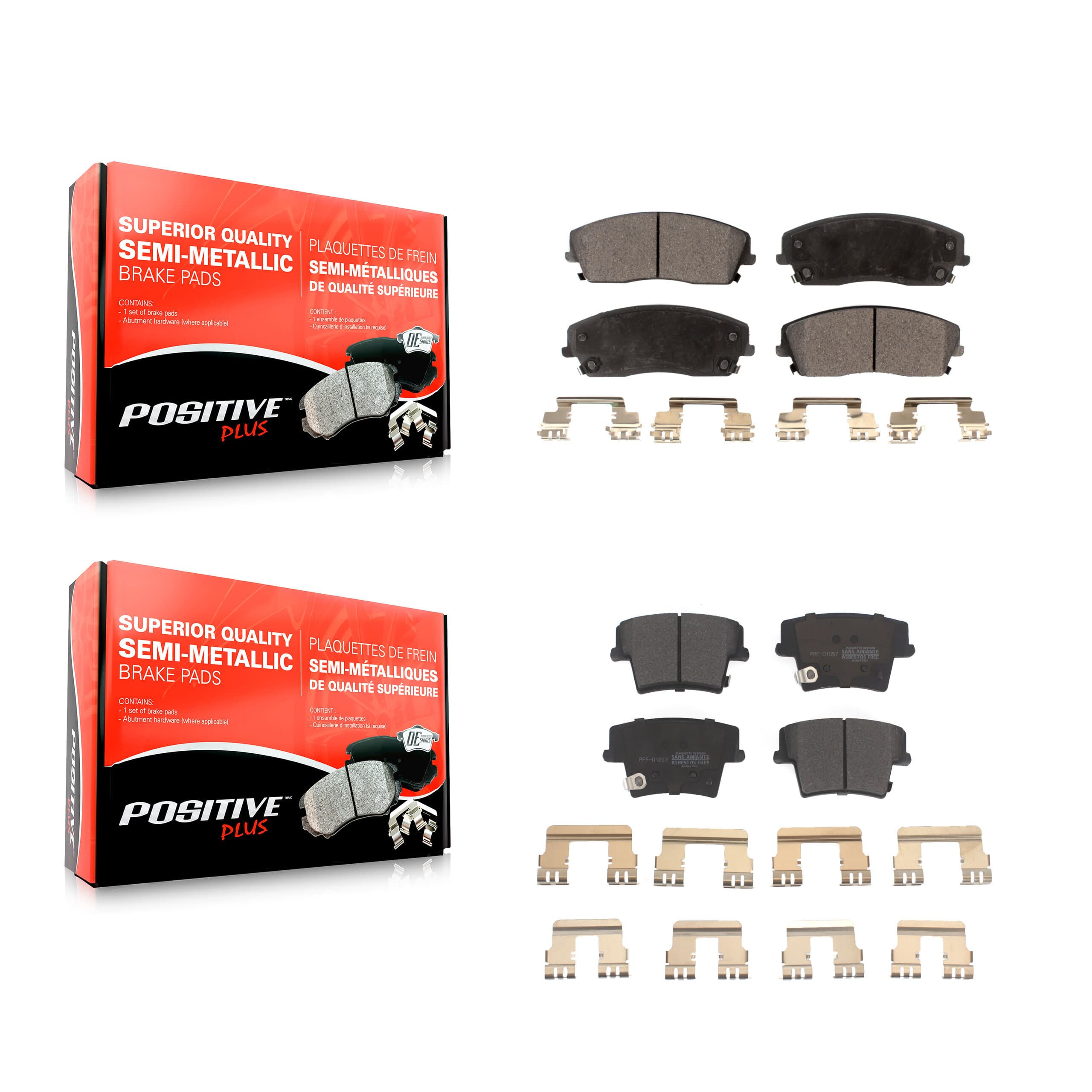 Positive Plus - KPF-100027 - Front and Rear Disc Brake Pad Kits image 1