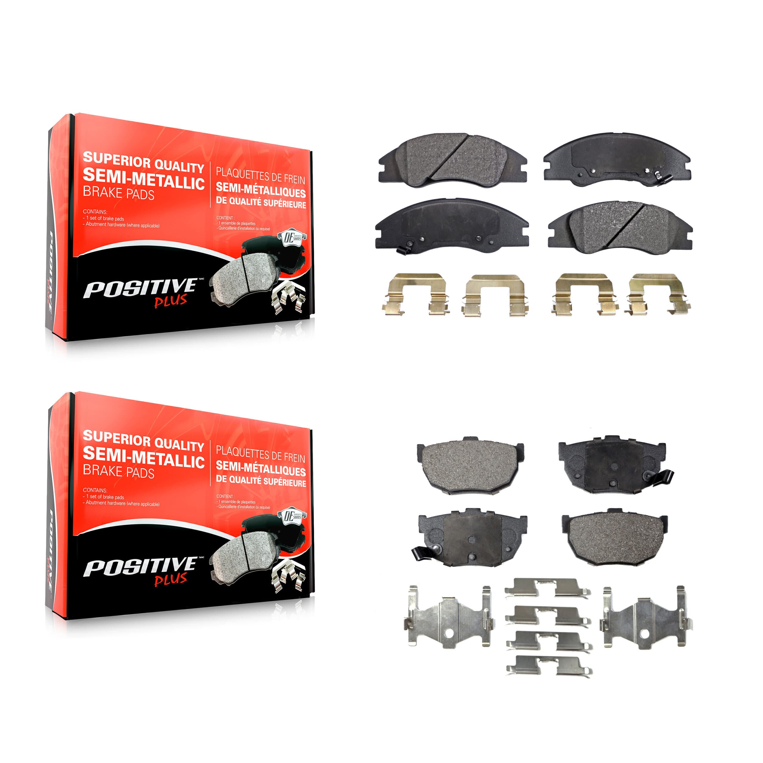Positive Plus - KPF-100037 - Front and Rear Disc Brake Pad Kits image 1