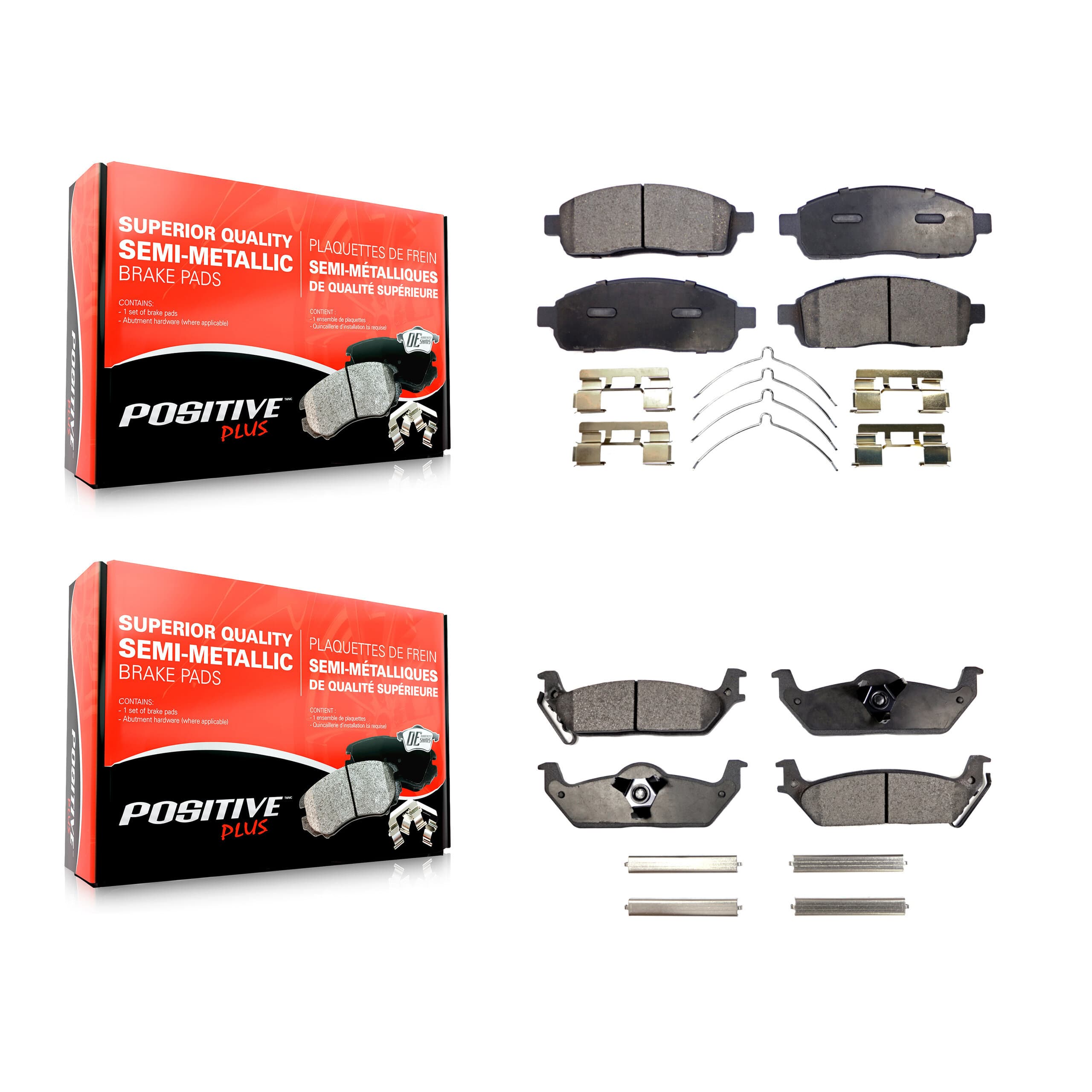 Positive Plus - KPF-100044 - Front and Rear Disc Brake Pad Kits image 1