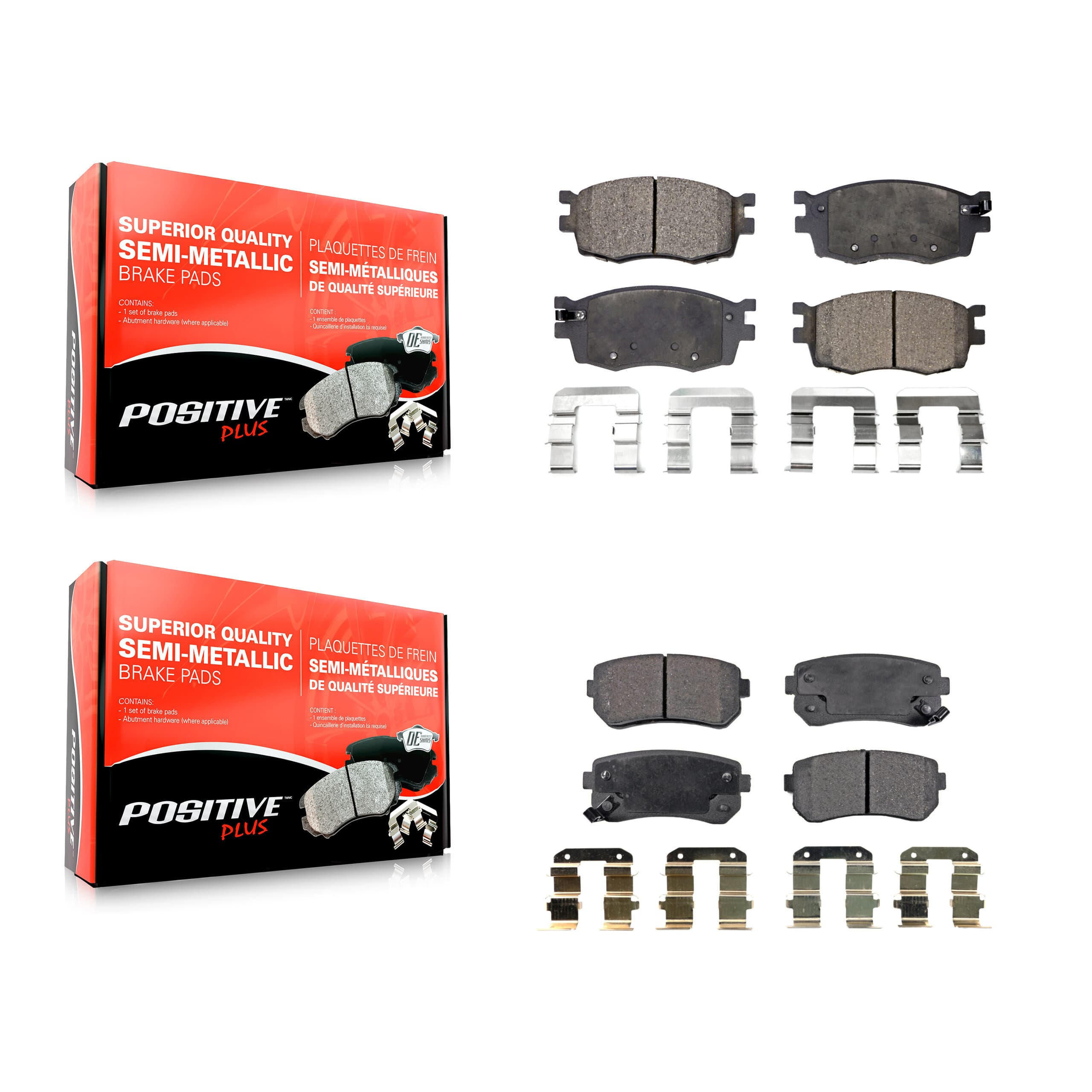 Positive Plus - KPF-100062 - Front and Rear Disc Brake Pad Kits image 1