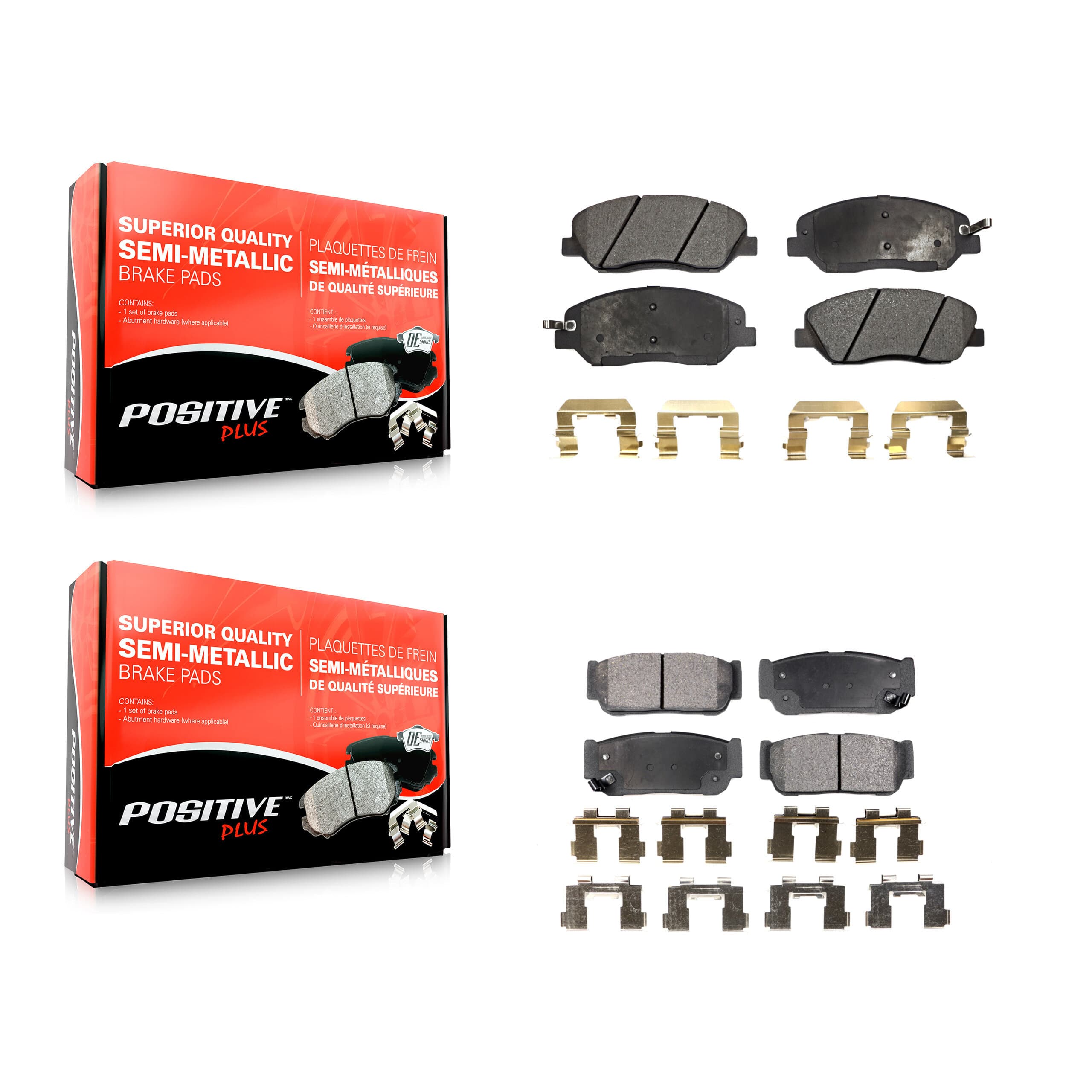 Positive Plus - KPF-100081 - Front and Rear Disc Brake Pad Kits image 1