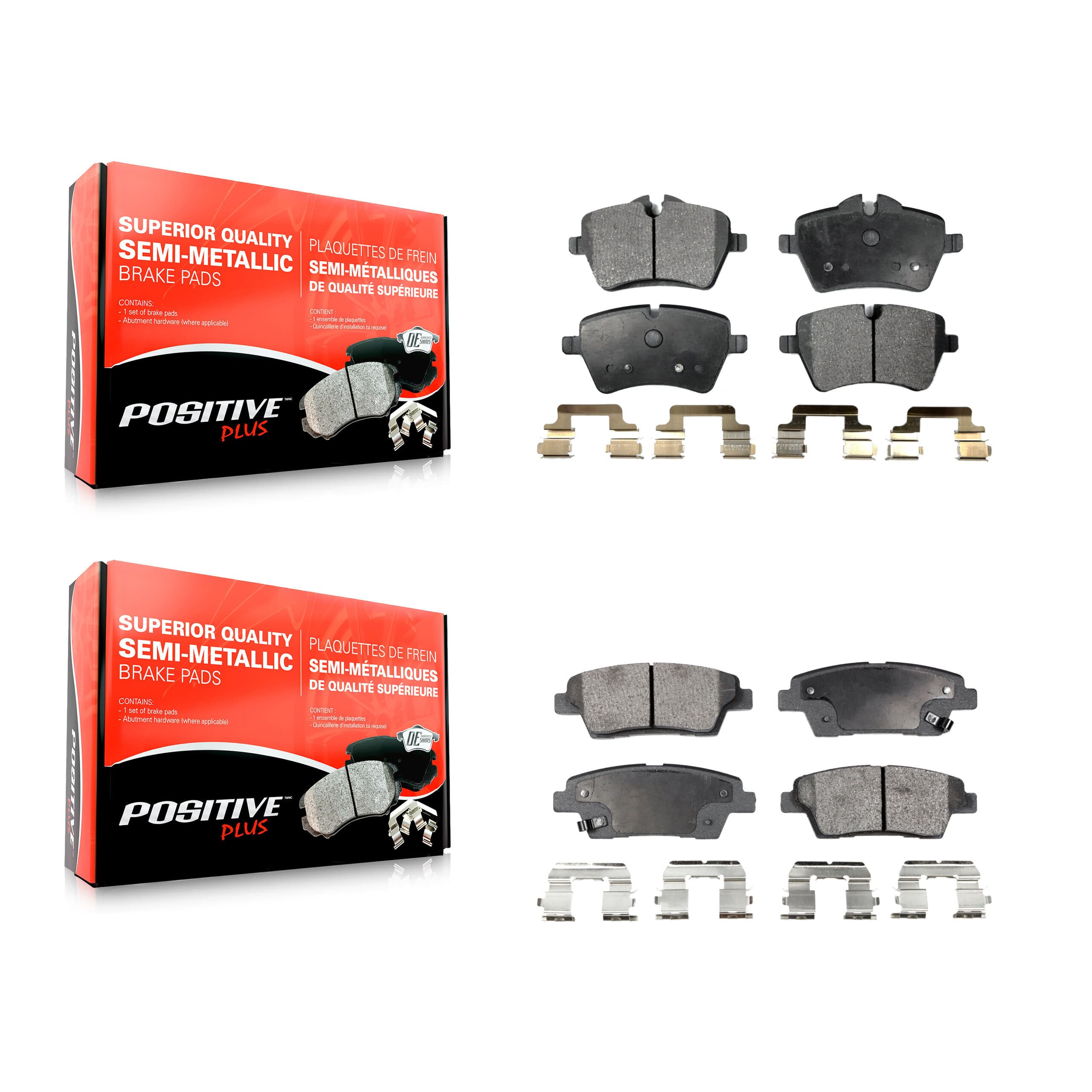 Positive Plus - KPF-100084 - Front and Rear Disc Brake Pad Kits image 1
