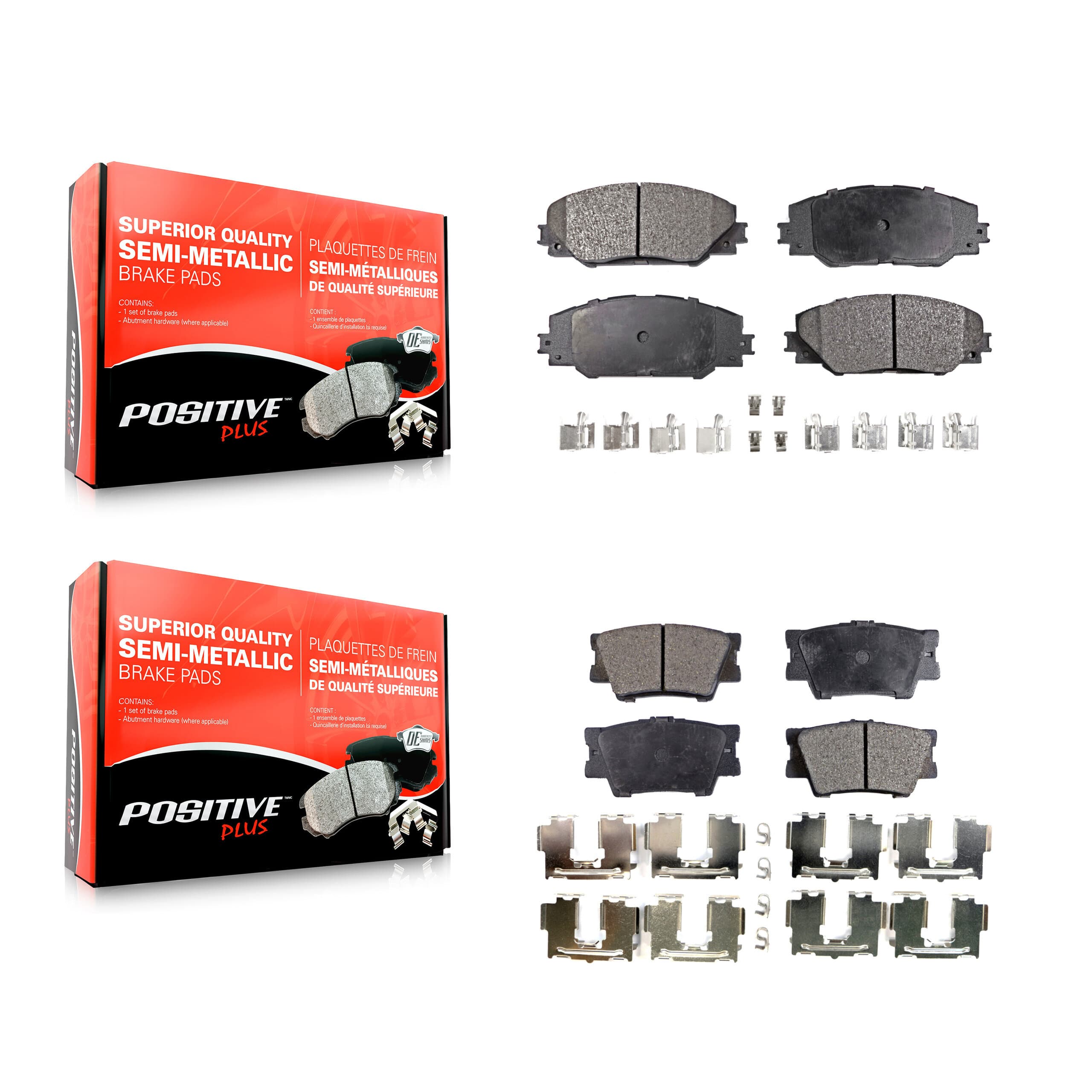 Positive Plus - KPF-100090 - Front and Rear Disc Brake Pad Kits image 1