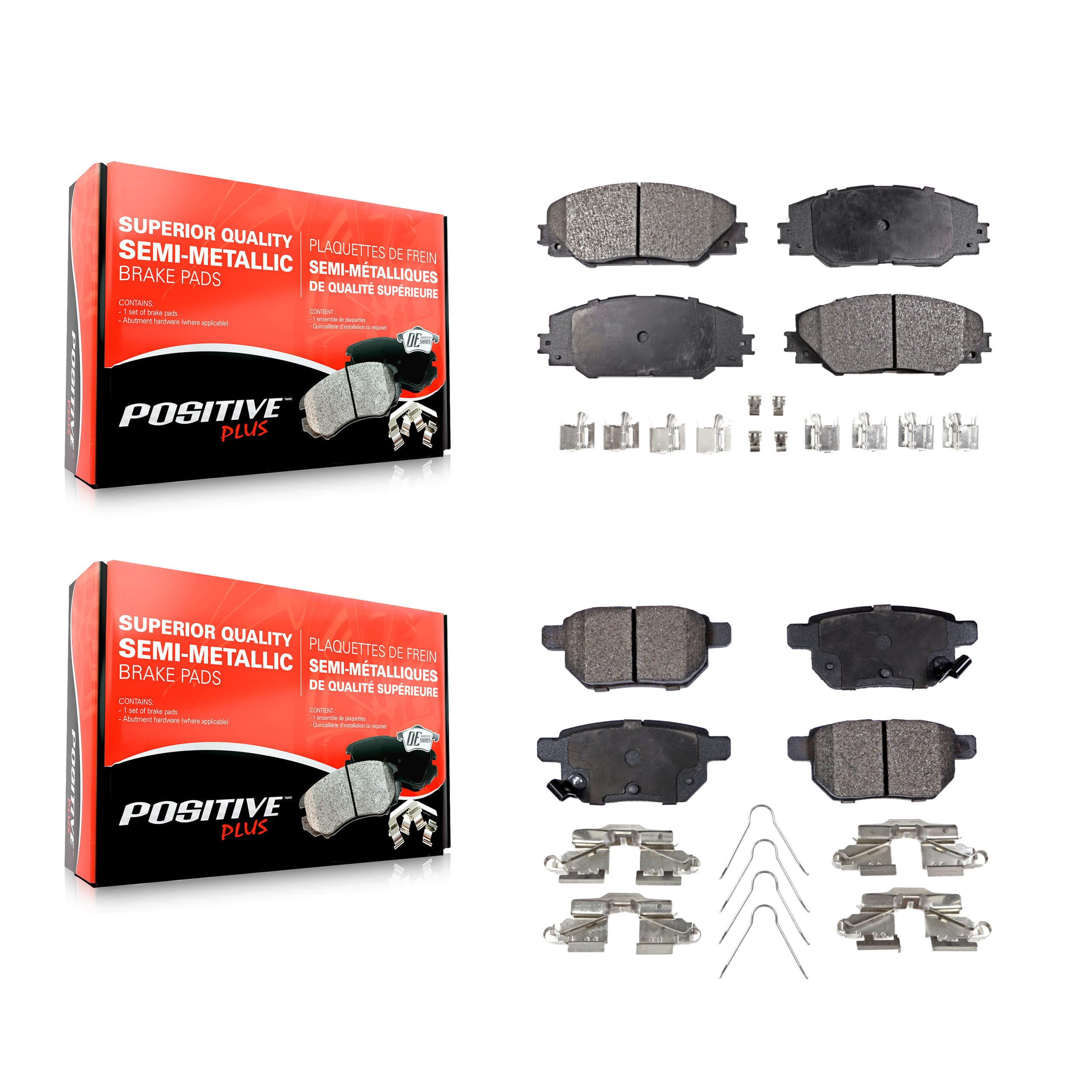 Positive Plus - KPF-100091 - Front and Rear Disc Brake Pad Kits image 1