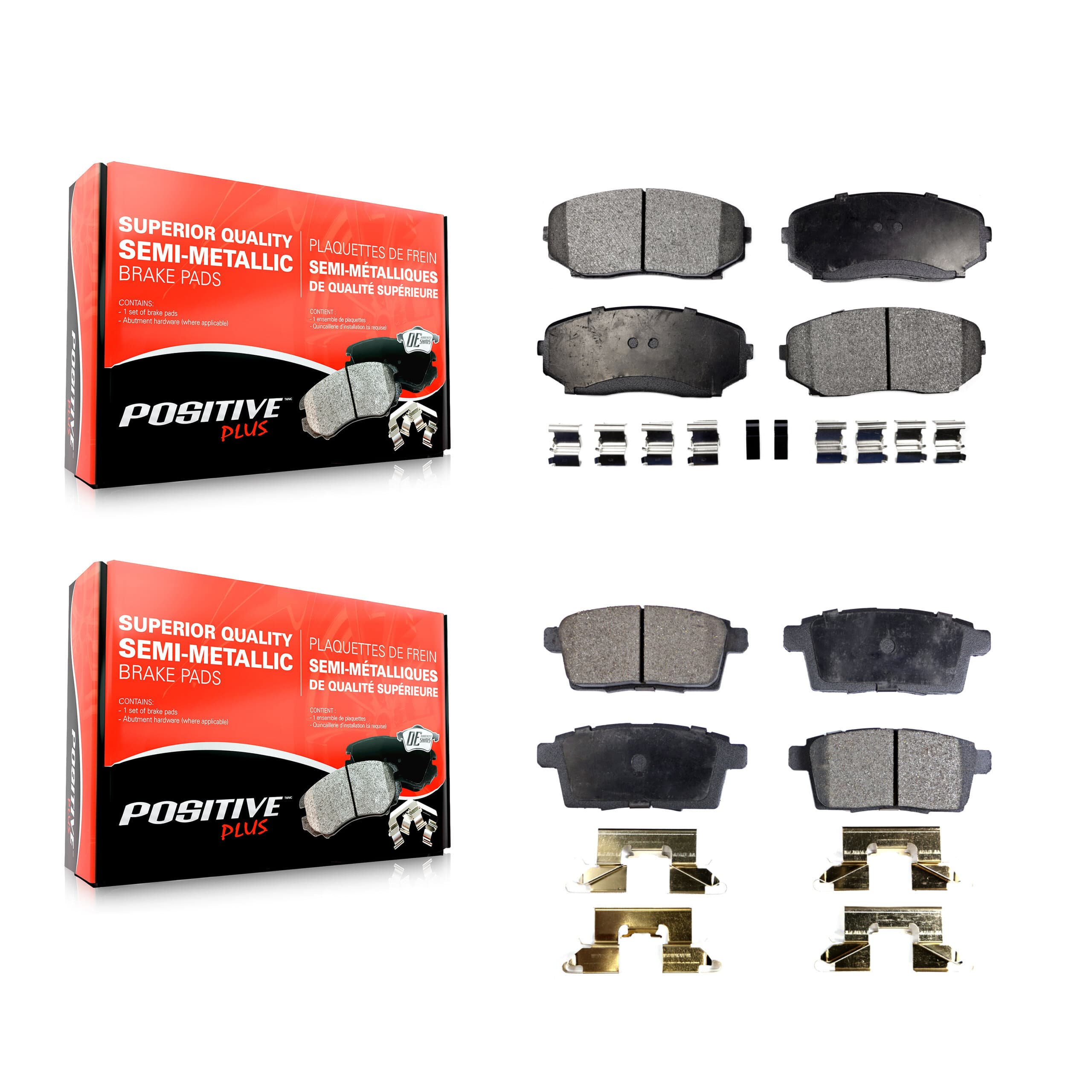 Positive Plus - KPF-100094 - Front and Rear Disc Brake Pad Kits image 1