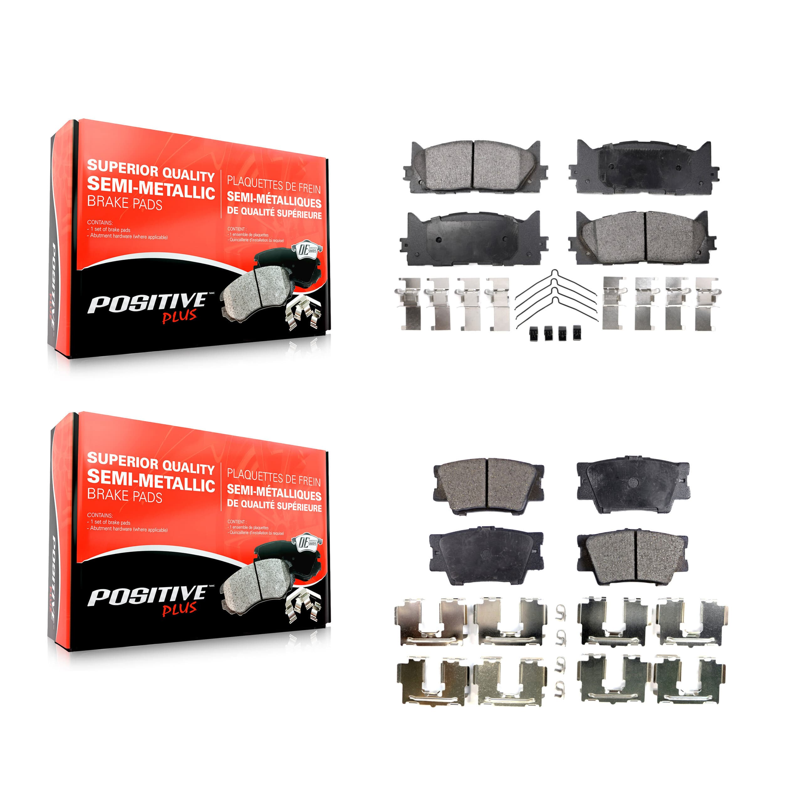 Positive Plus - KPF-100100 - Front and Rear Disc Brake Pad Kits image 1