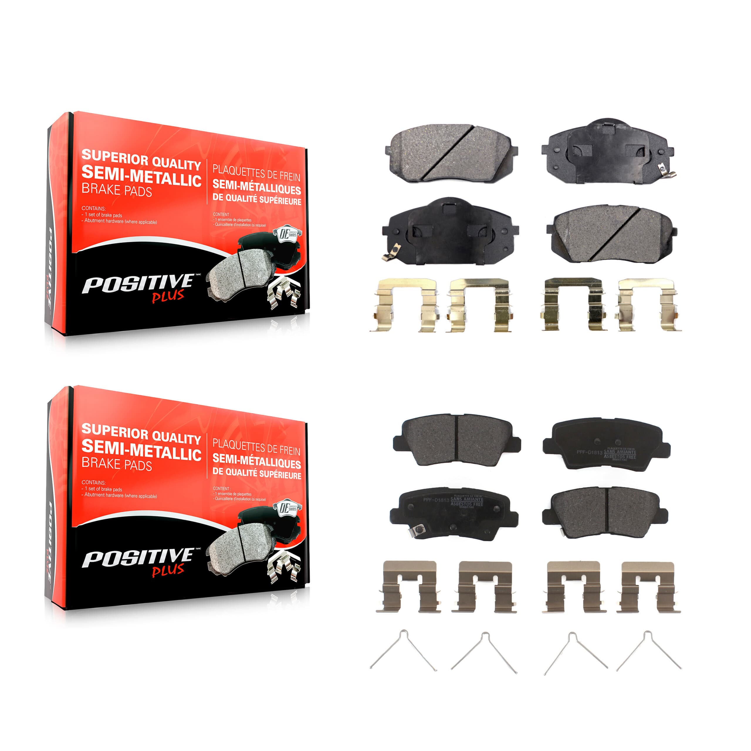 Positive Plus - KPF-100107 - Front and Rear Disc Brake Pad Kits image 1