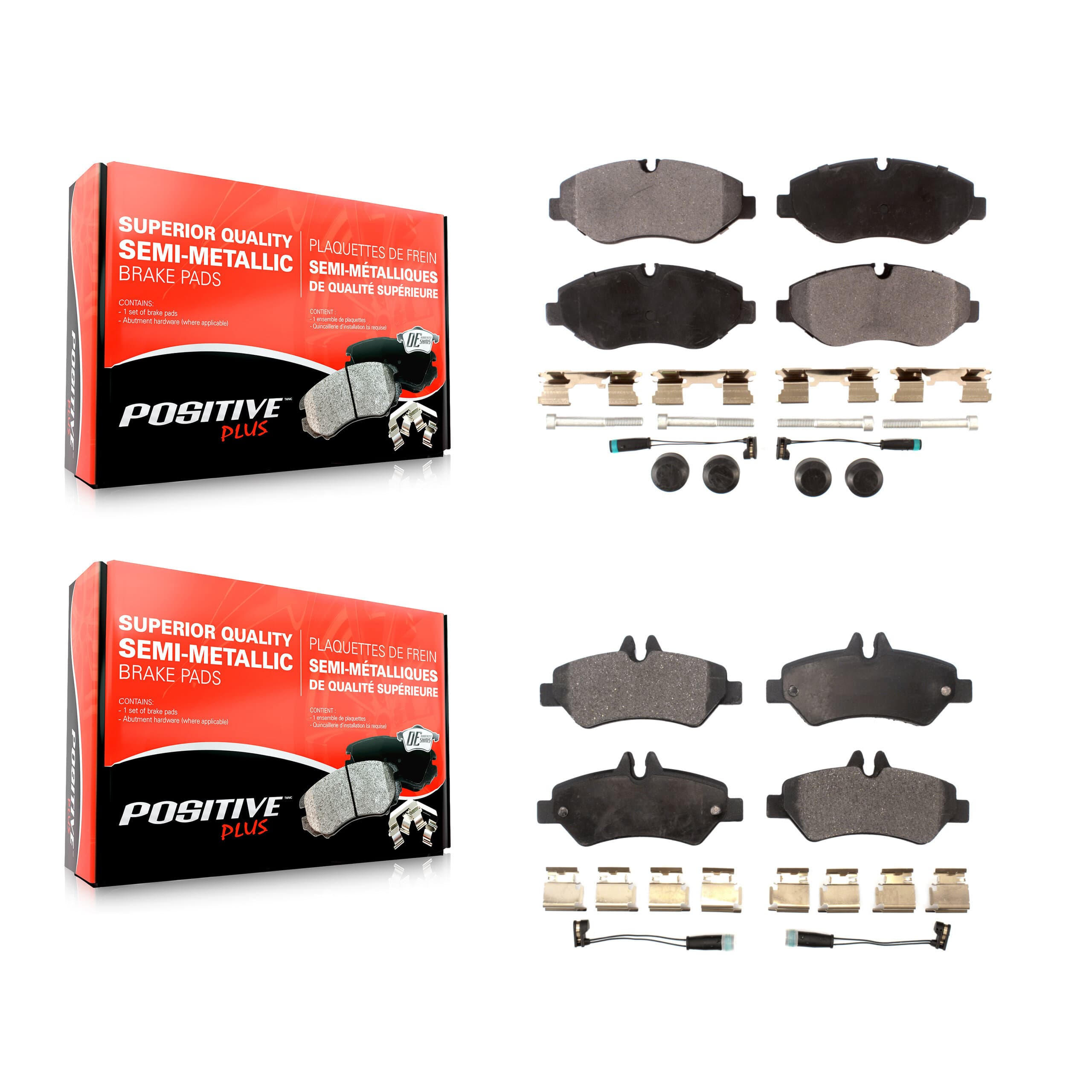 Positive Plus - KPF-100116 - Front and Rear Disc Brake Pad Kits image 1