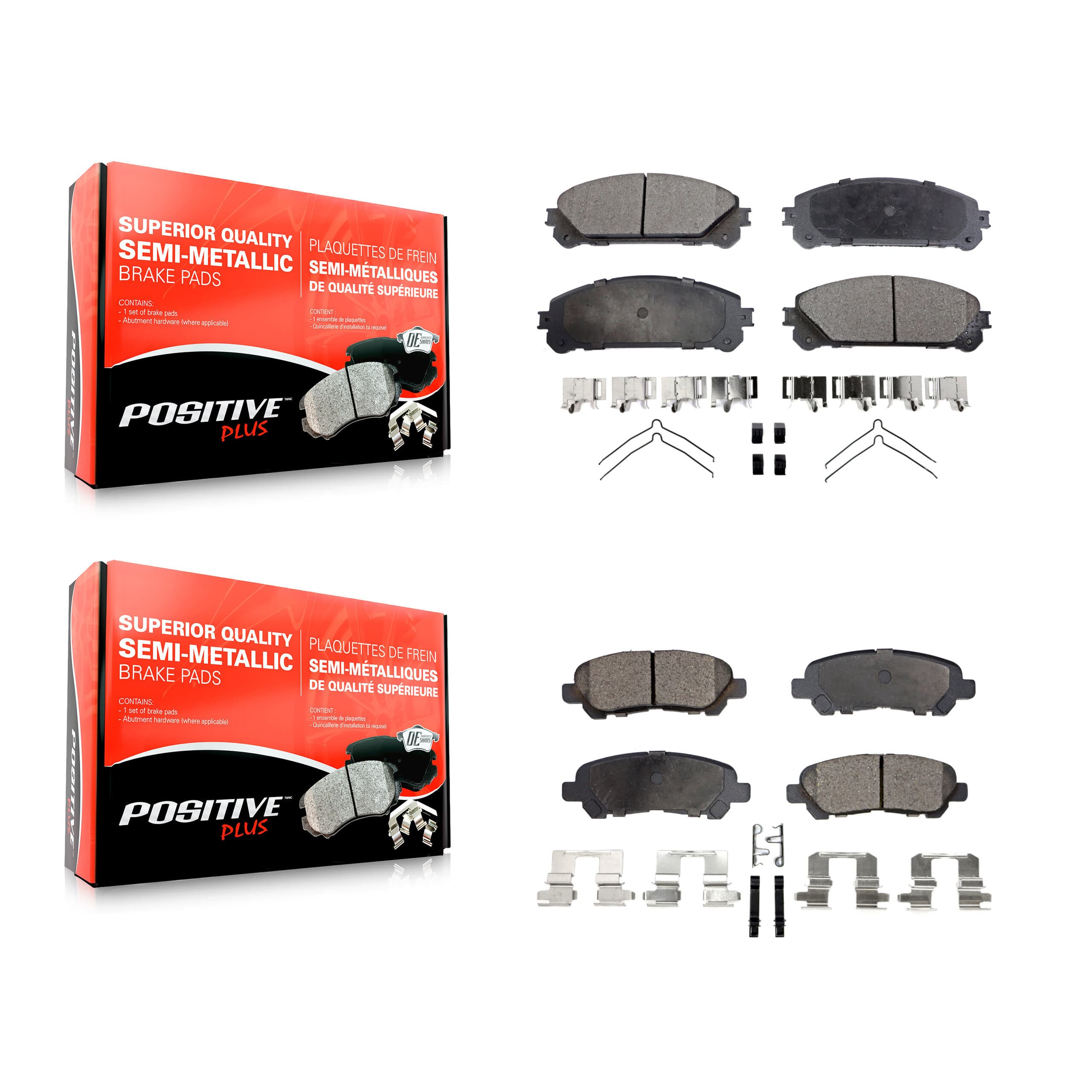 Positive Plus - KPF-100119 - Front and Rear Disc Brake Pad Kits image 1