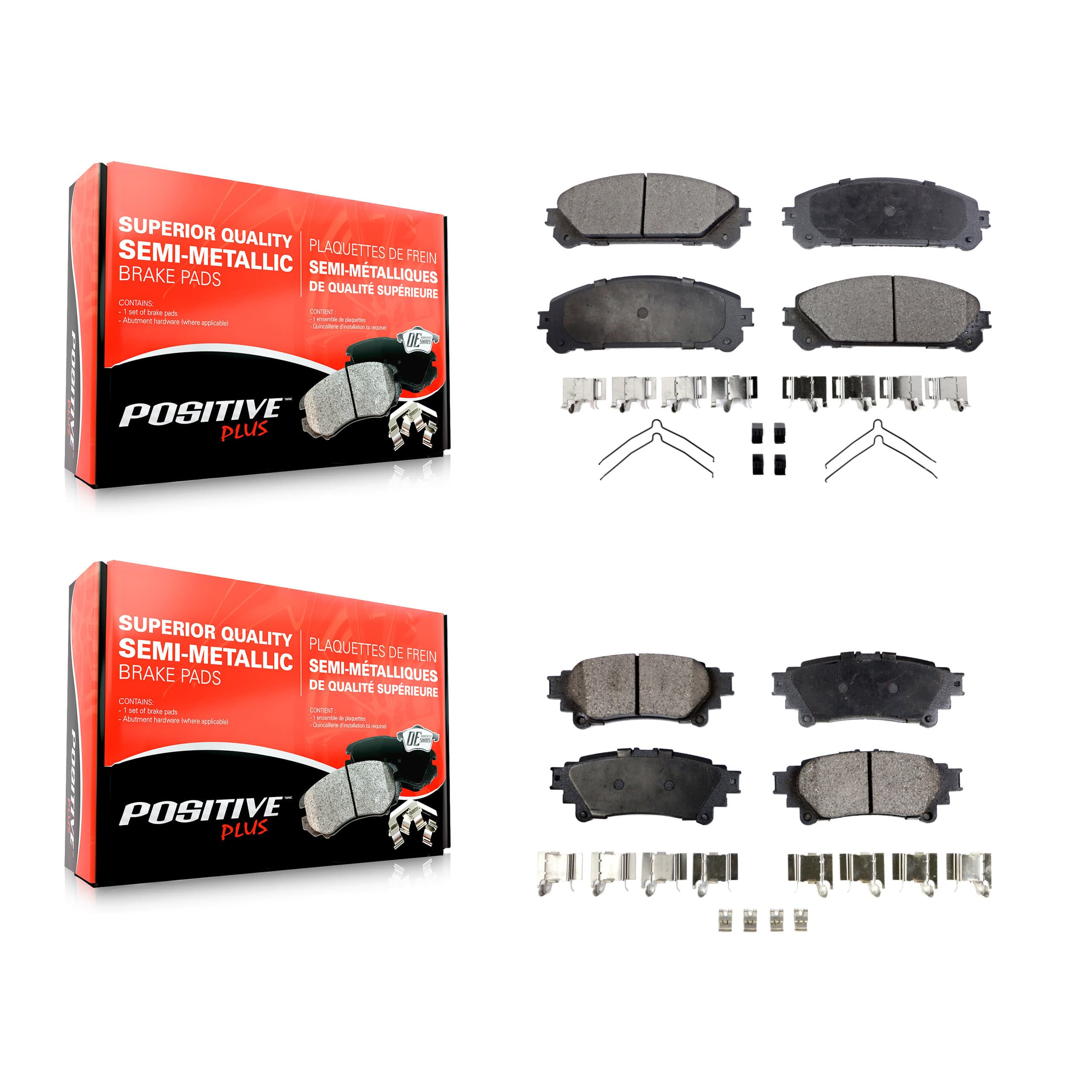 Positive Plus - KPF-100120 - Front and Rear Disc Brake Pad Kits image 1