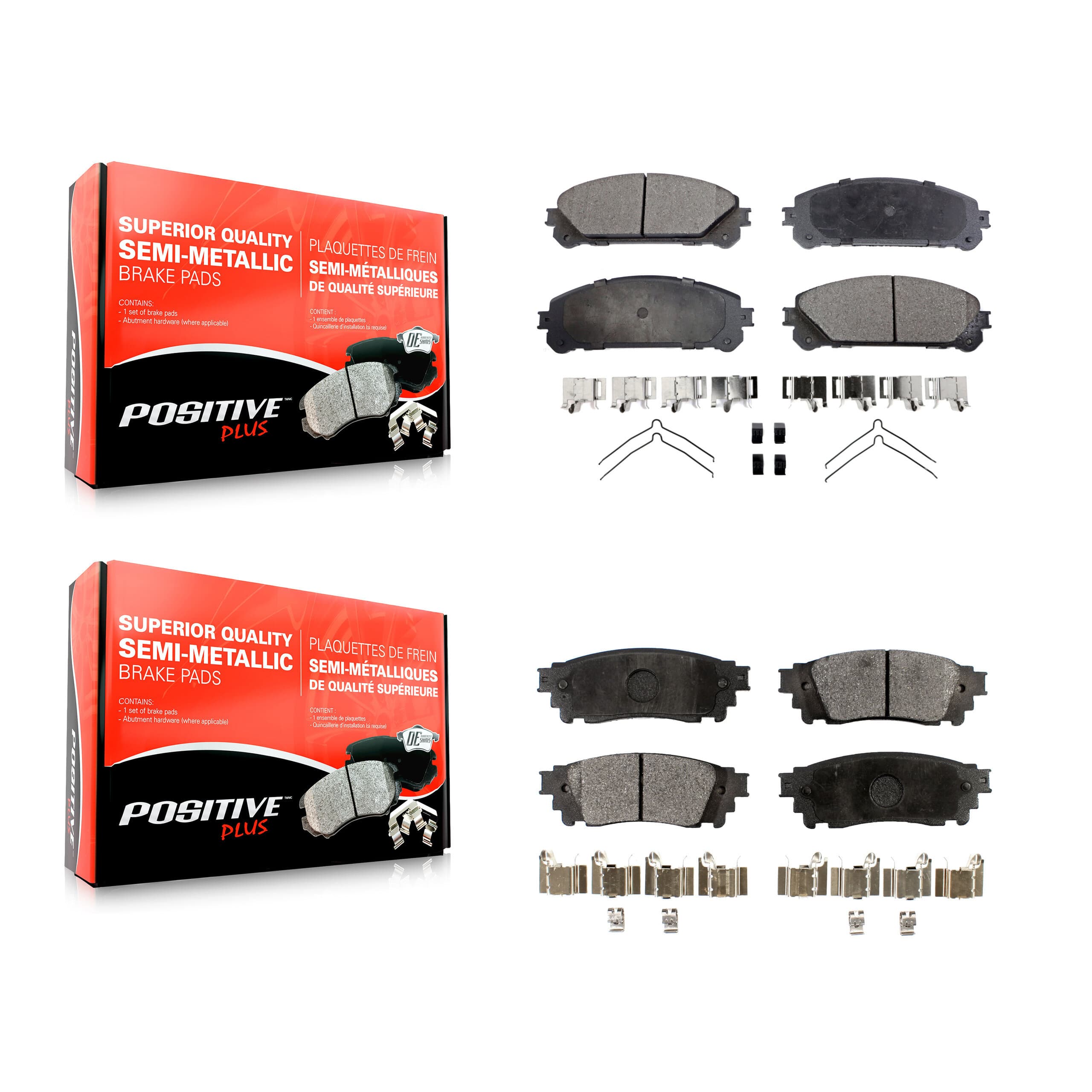 Positive Plus - KPF-100121 - Front and Rear Disc Brake Pad Kits image 1