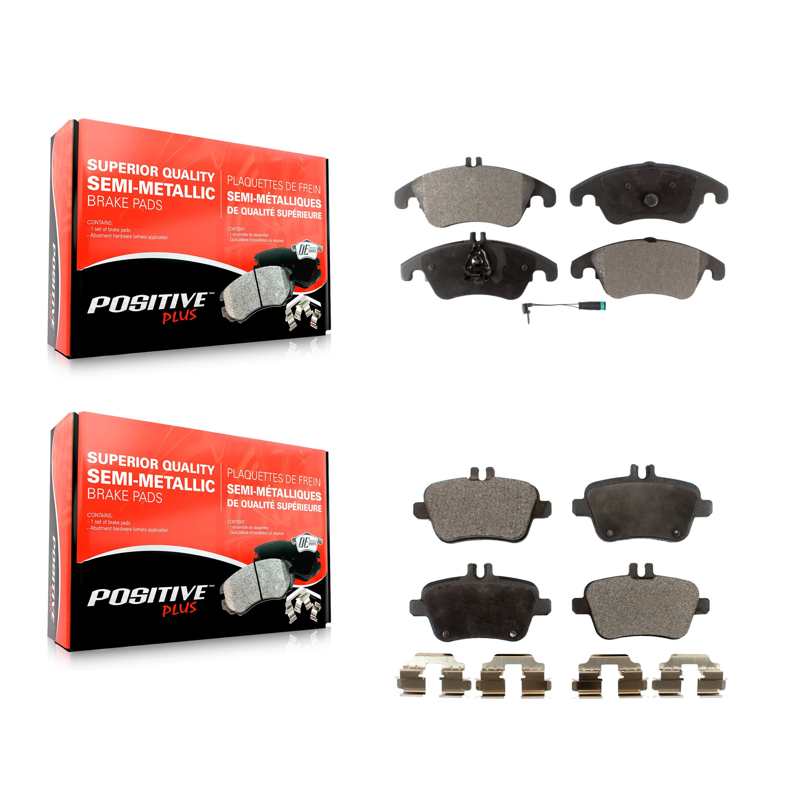 Positive Plus - KPF-100133 - Front and Rear Disc Brake Pad Kits image 1