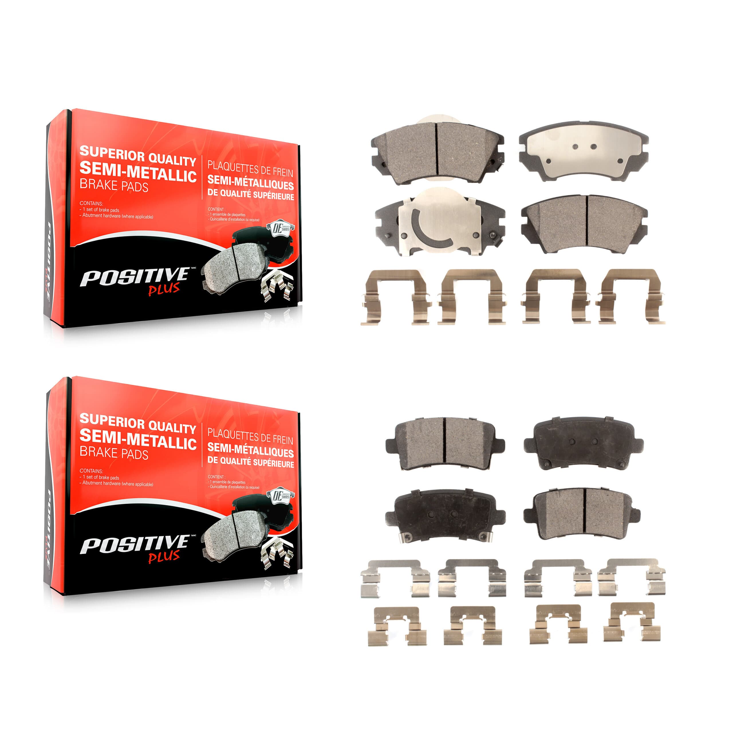 Positive Plus - KPF-100160 - Front and Rear Disc Brake Pad Kits image 1