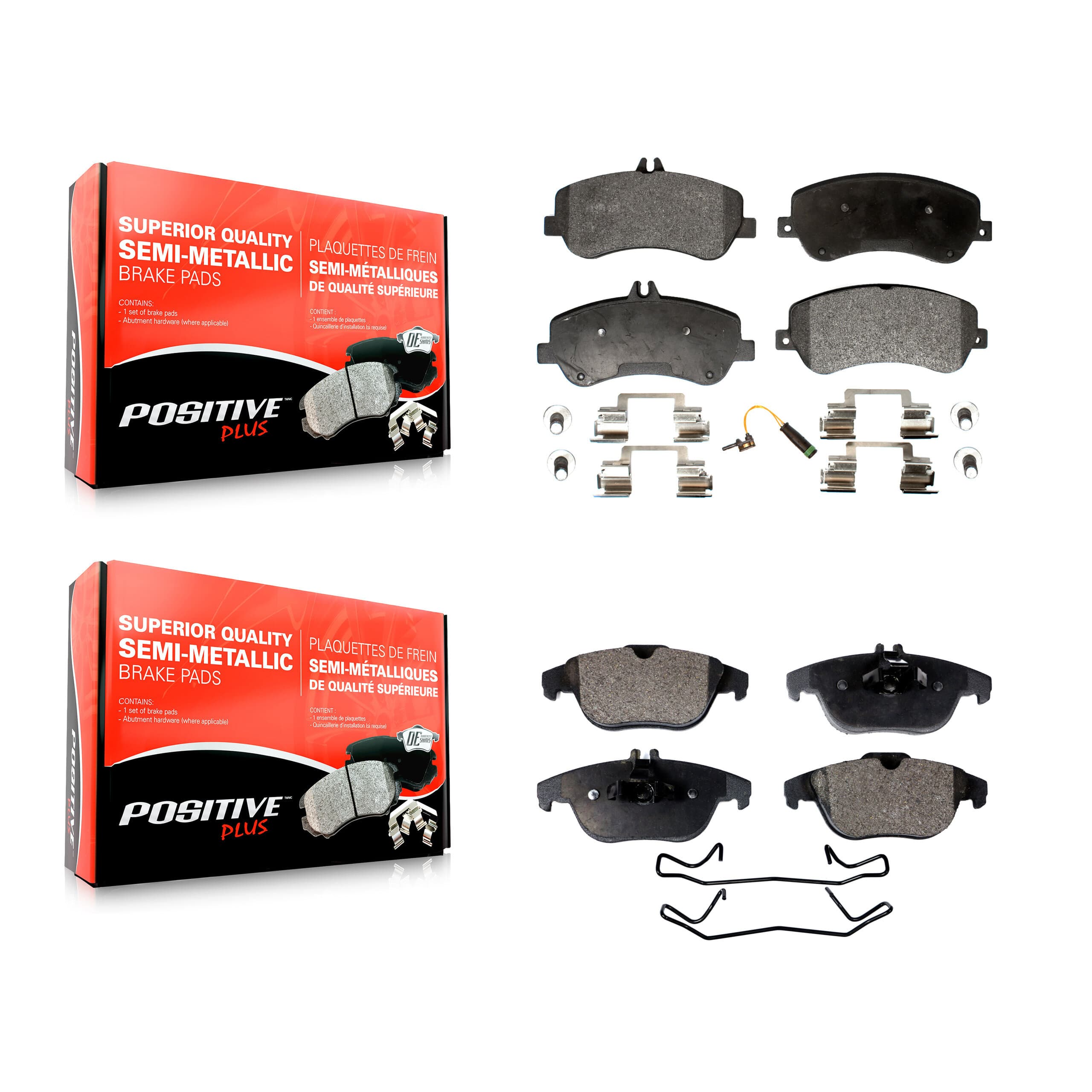 Positive Plus - KPF-100165 - Front and Rear Disc Brake Pad Kits image 1