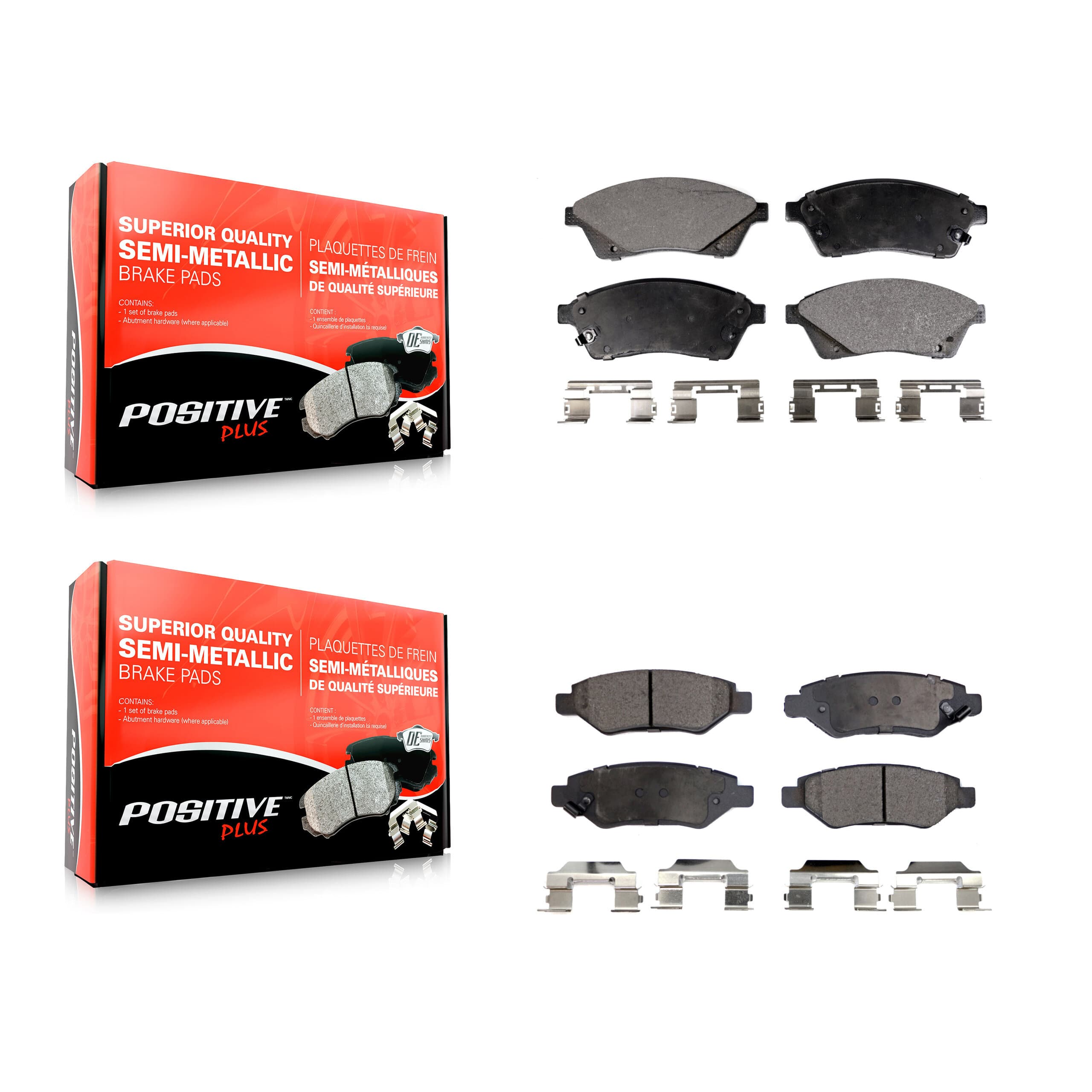 Positive Plus - KPF-100181 - Front and Rear Disc Brake Pad Kits image 1