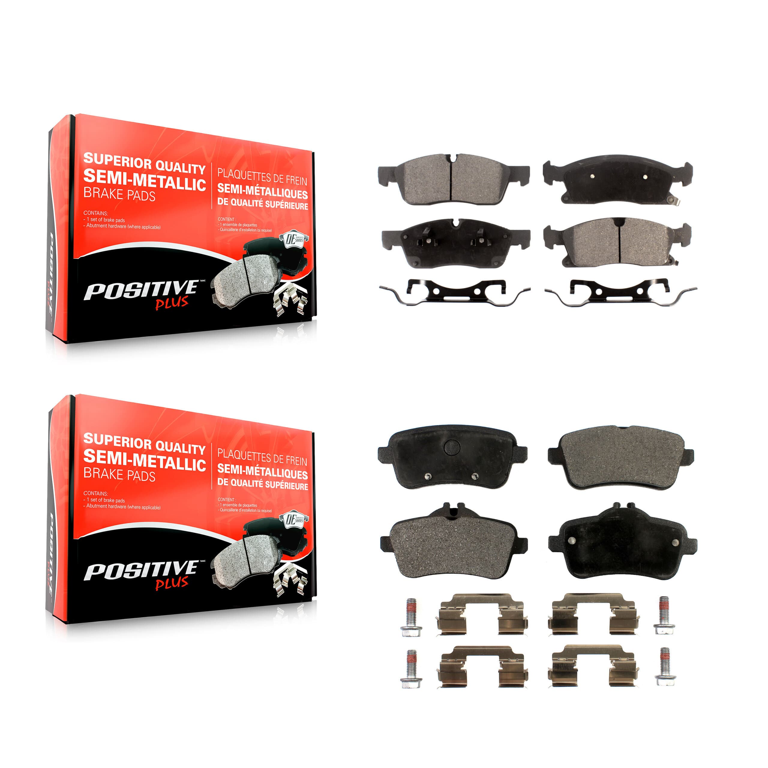 Positive Plus - KPF-100193 - Front and Rear Disc Brake Pad Kits image 1