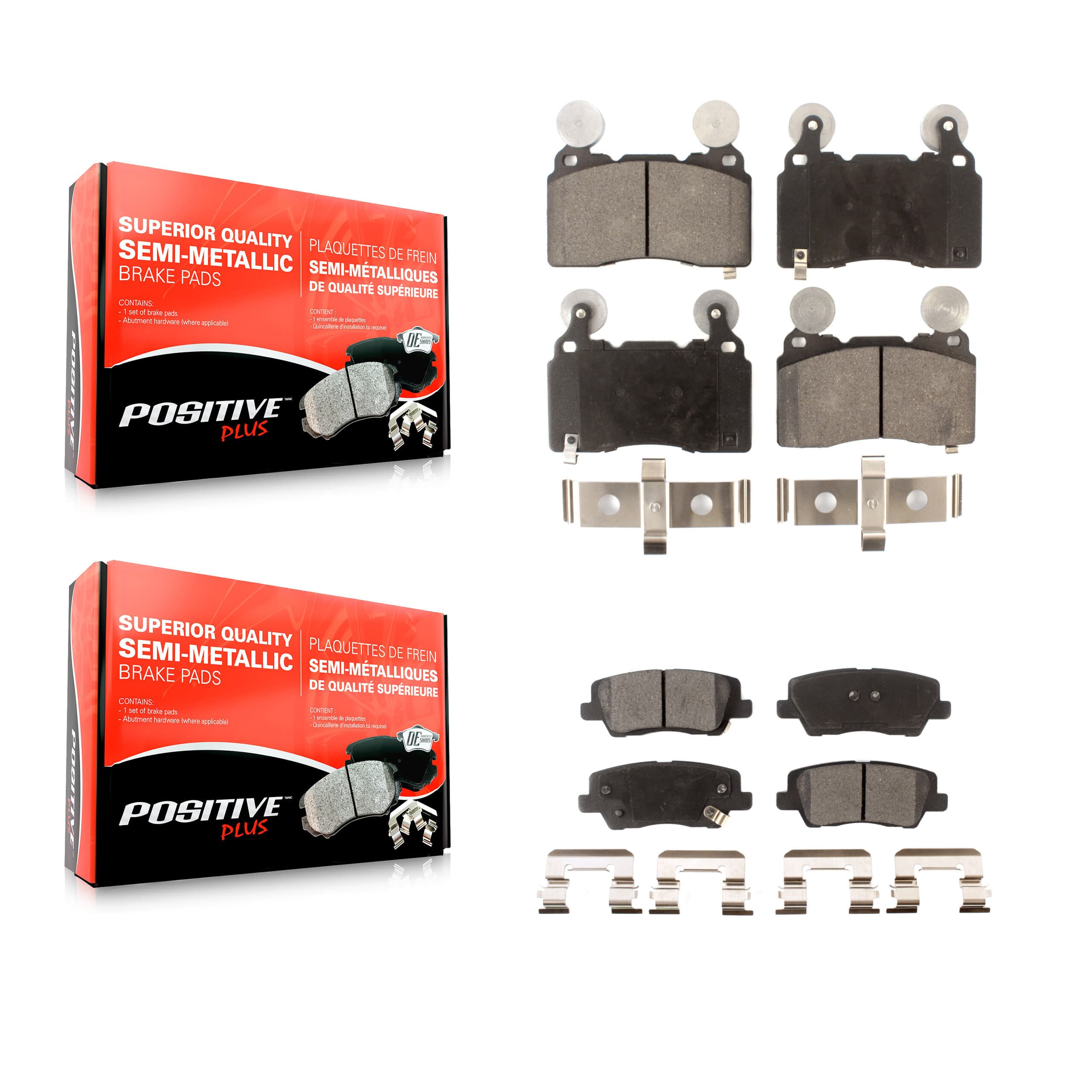 Positive Plus - KPF-100198 - Front and Rear Disc Brake Pad Kits image 1