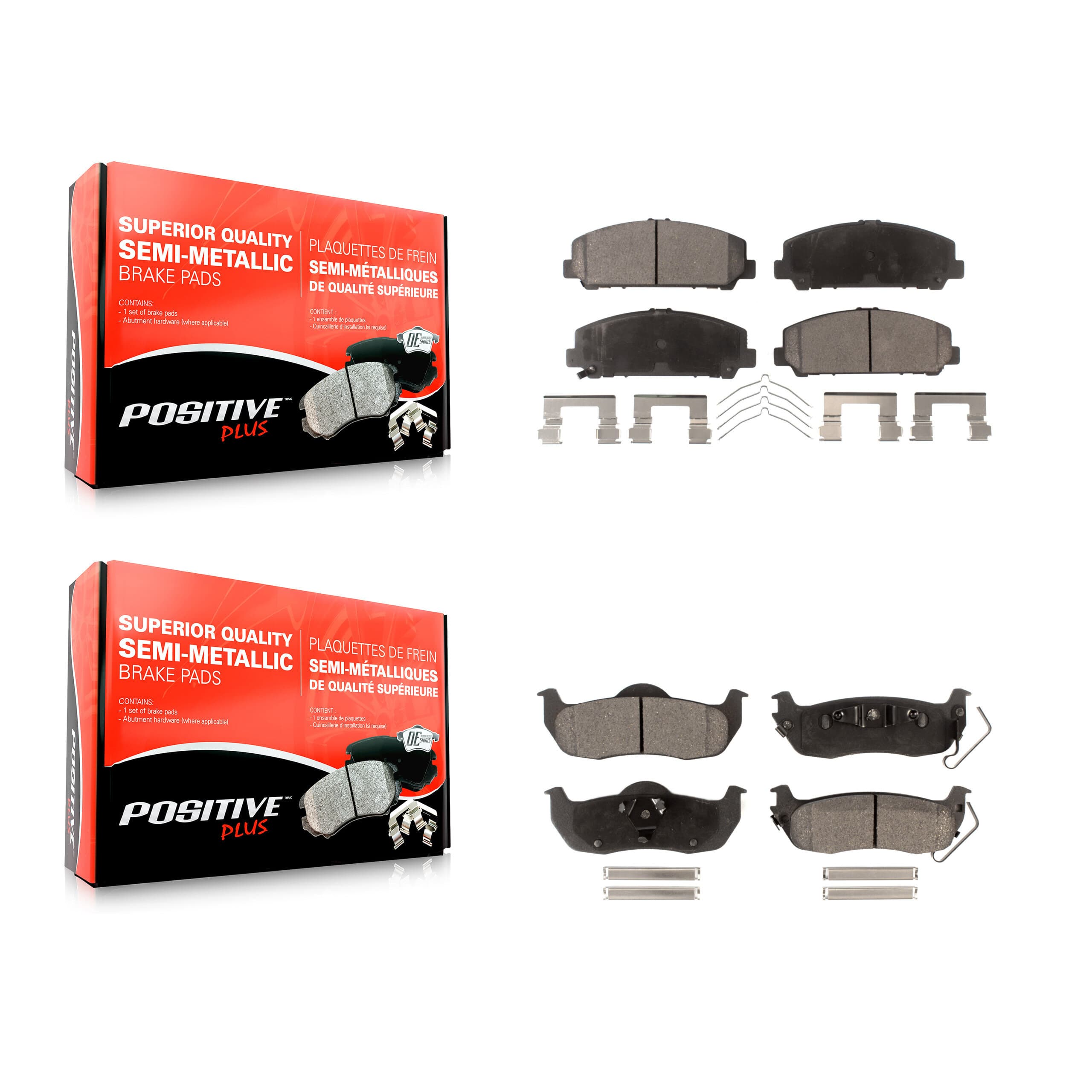 Positive Plus - KPF-100206 - Front and Rear Disc Brake Pad Kits image 1