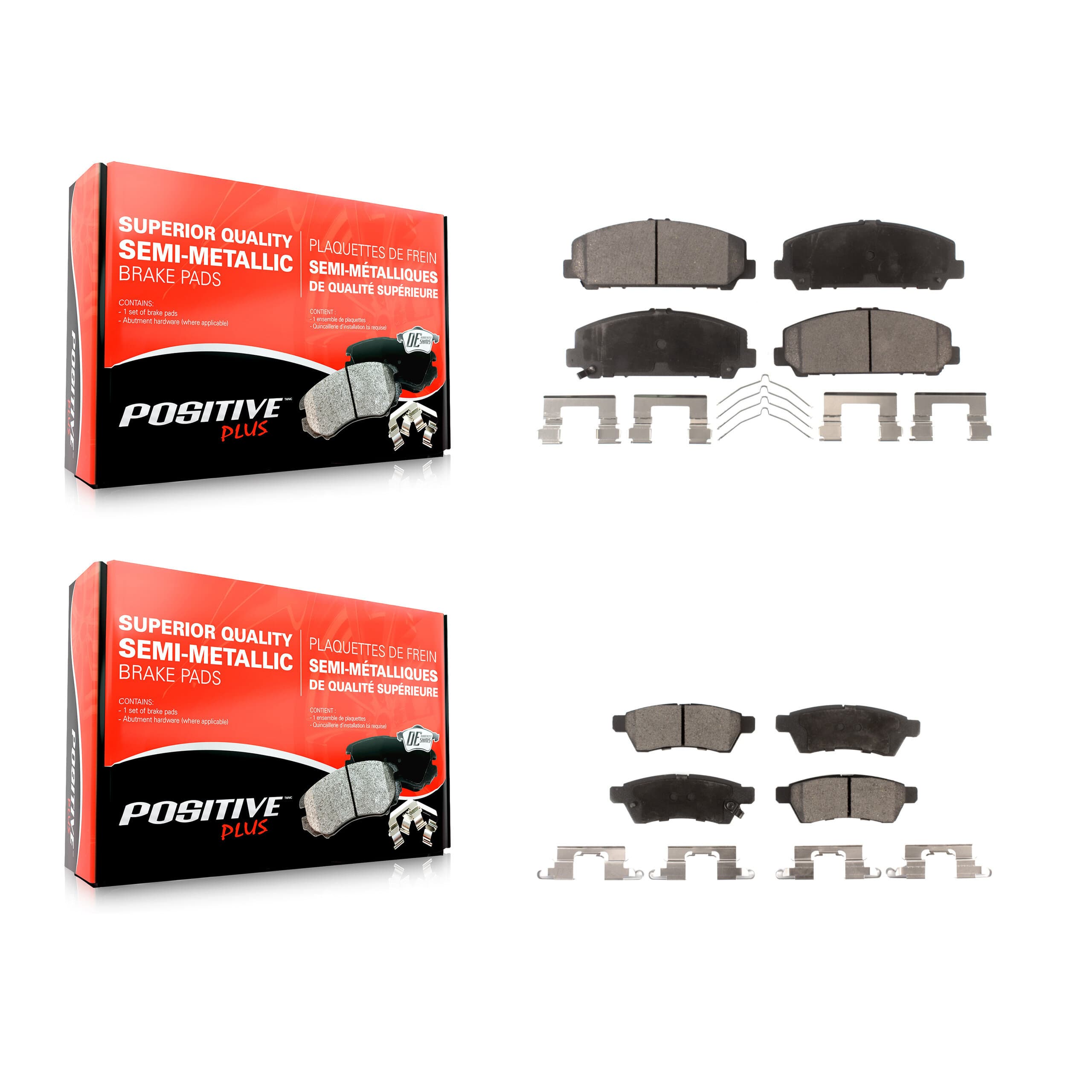 Positive Plus - KPF-100207 - Front and Rear Disc Brake Pad Kits image 1